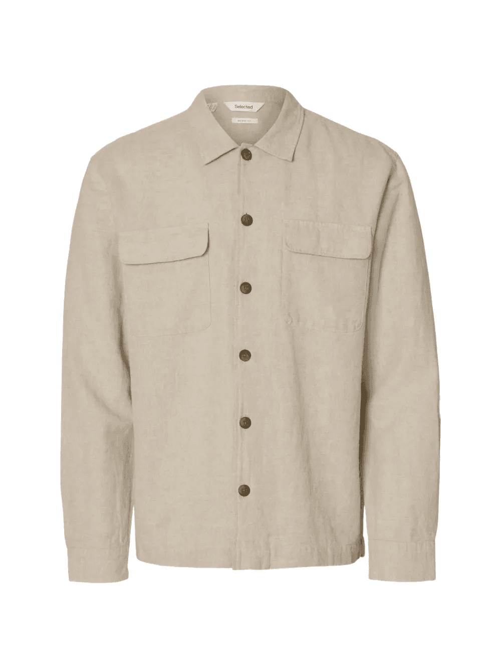 flap-pocket buttoned overshirt - Image 1