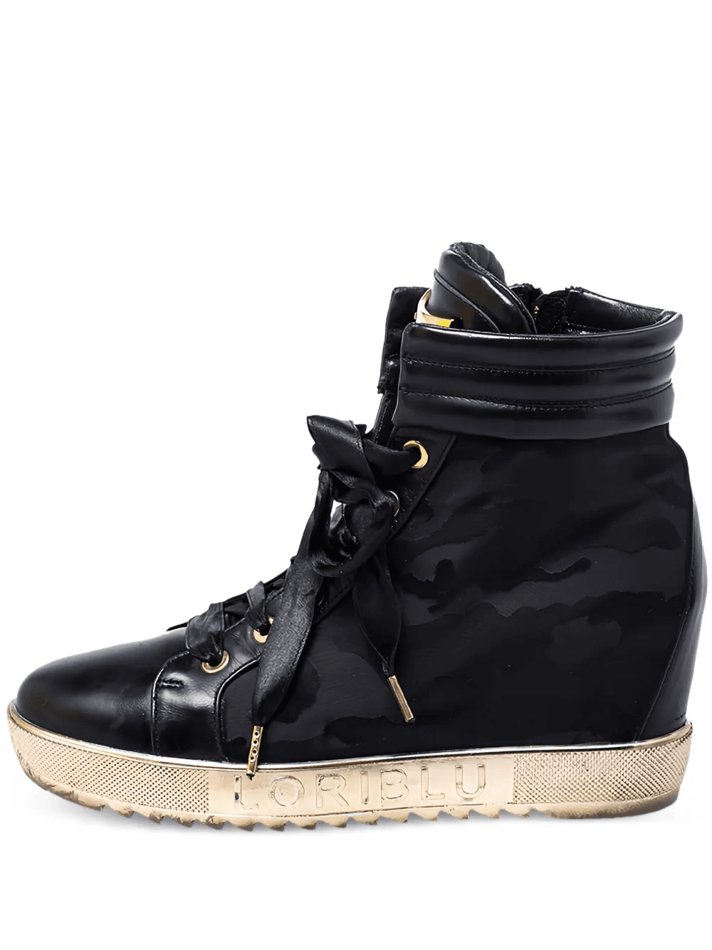 leather wedge sneakers - Image 1