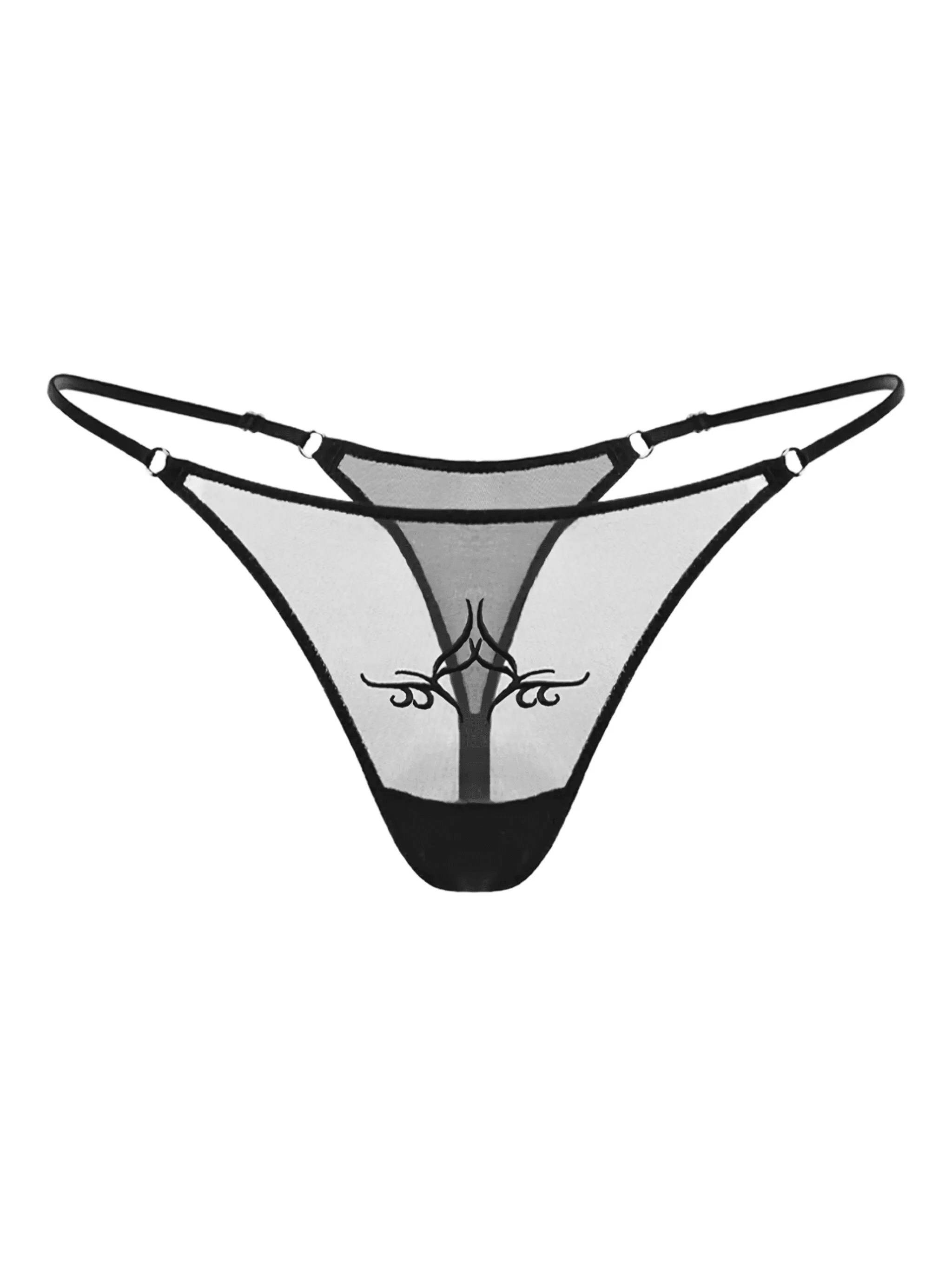 embroidered-motif thong - Image 1