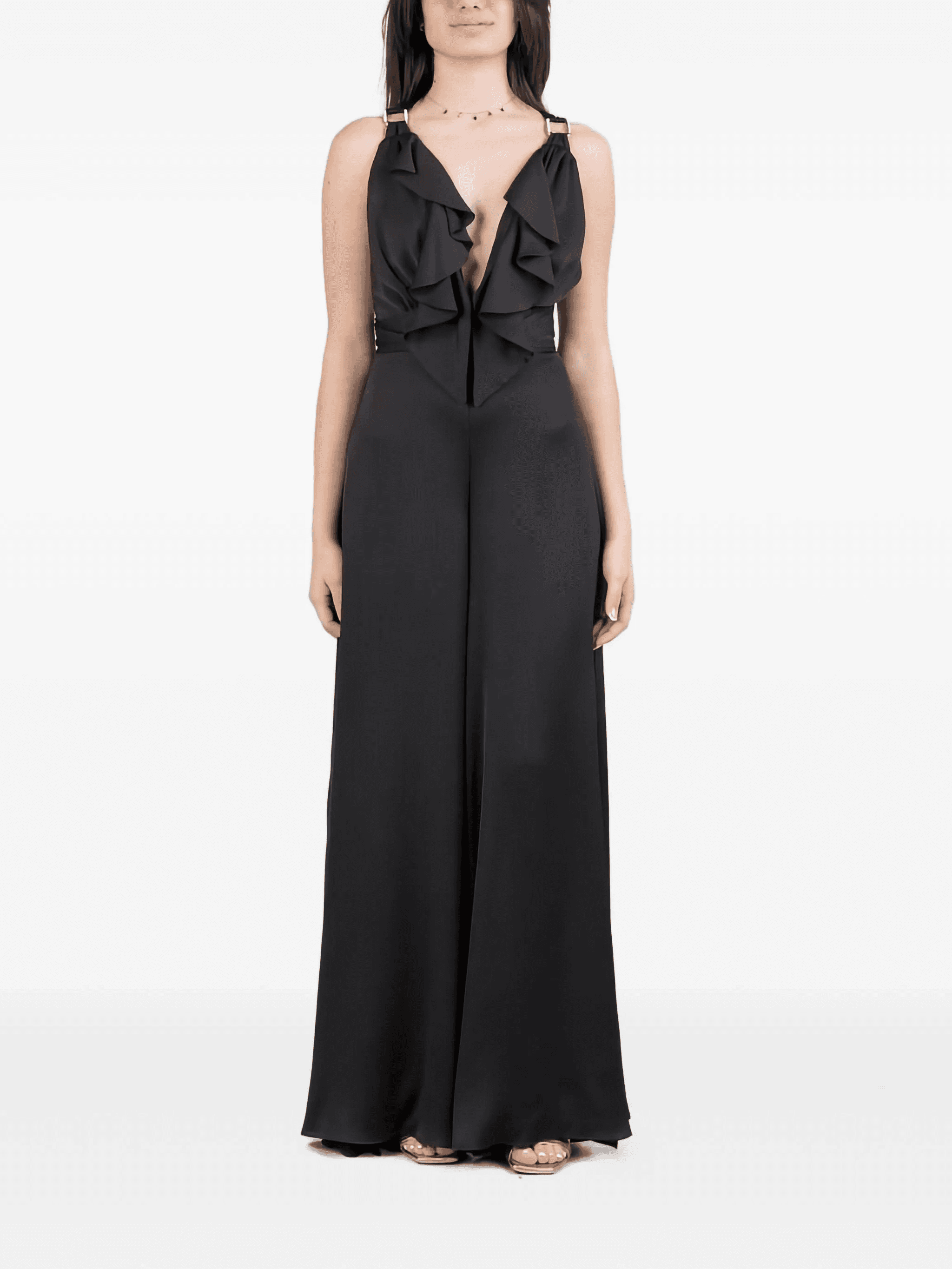 ruffle-detail split-leg jumpsuit - Image 1