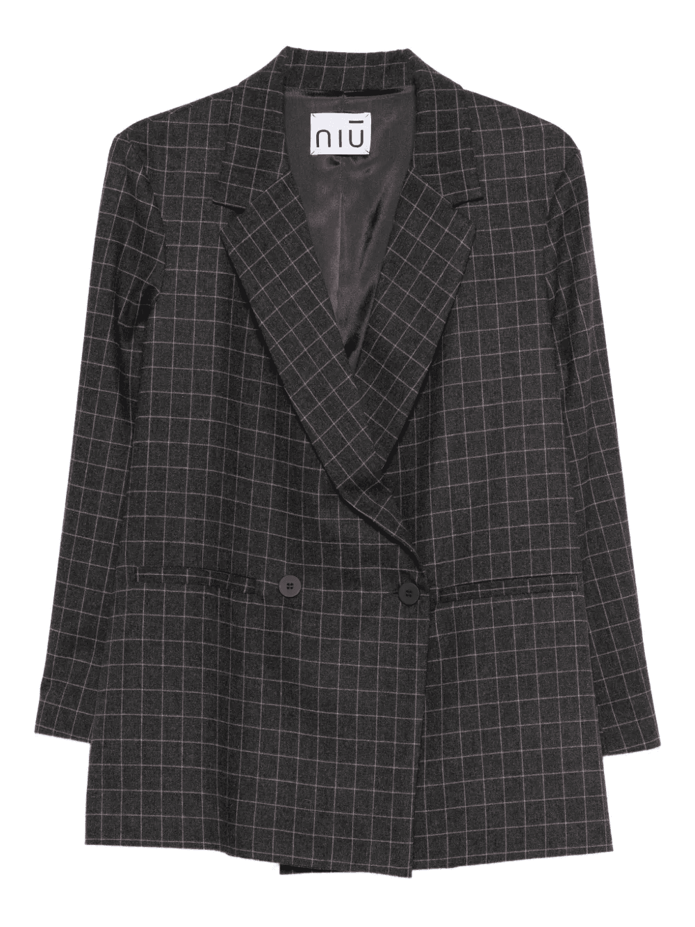 double-breasted check blazer - Image 1