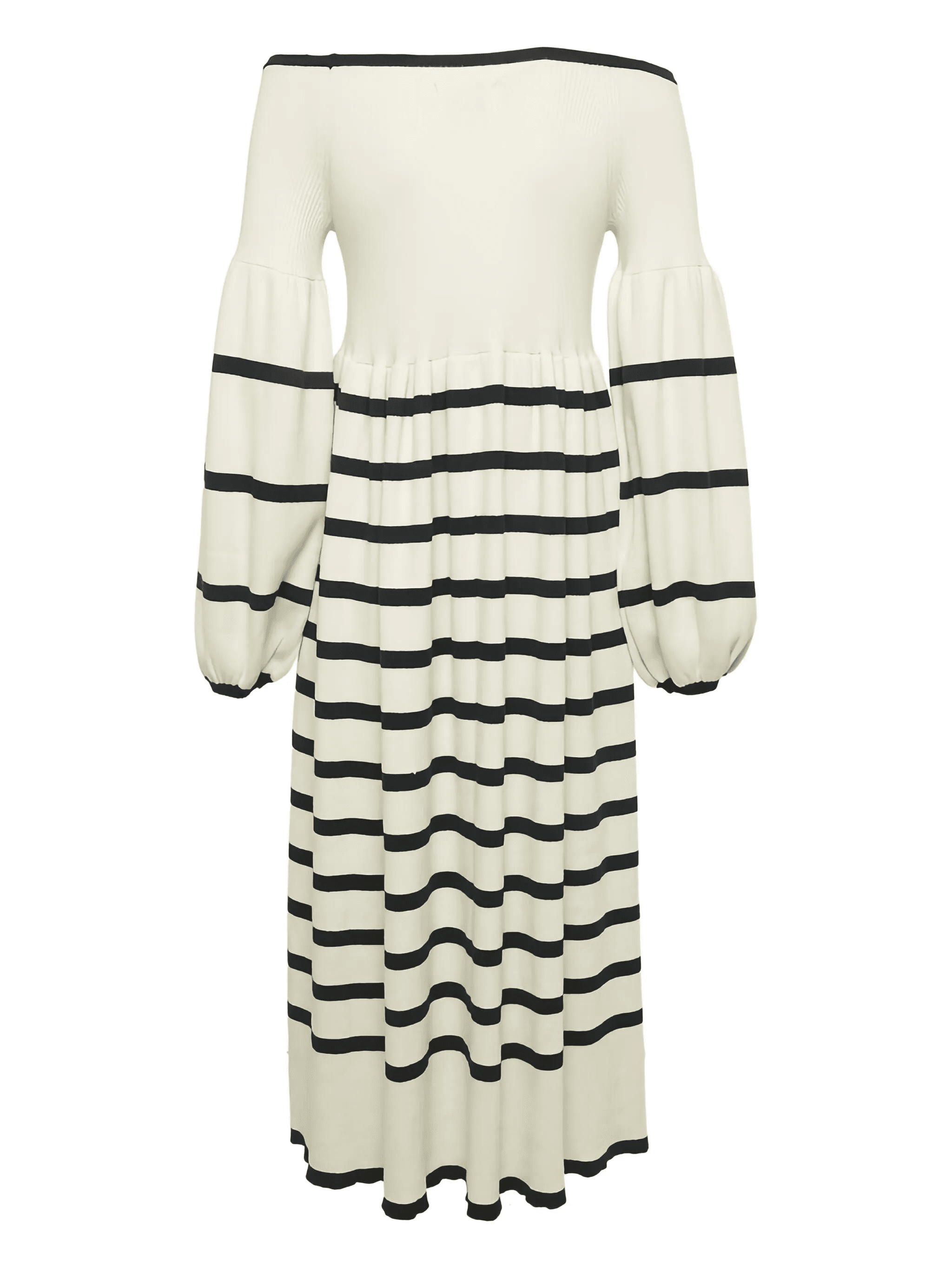 Joslin ribbed stripes button midi dress - Image 1