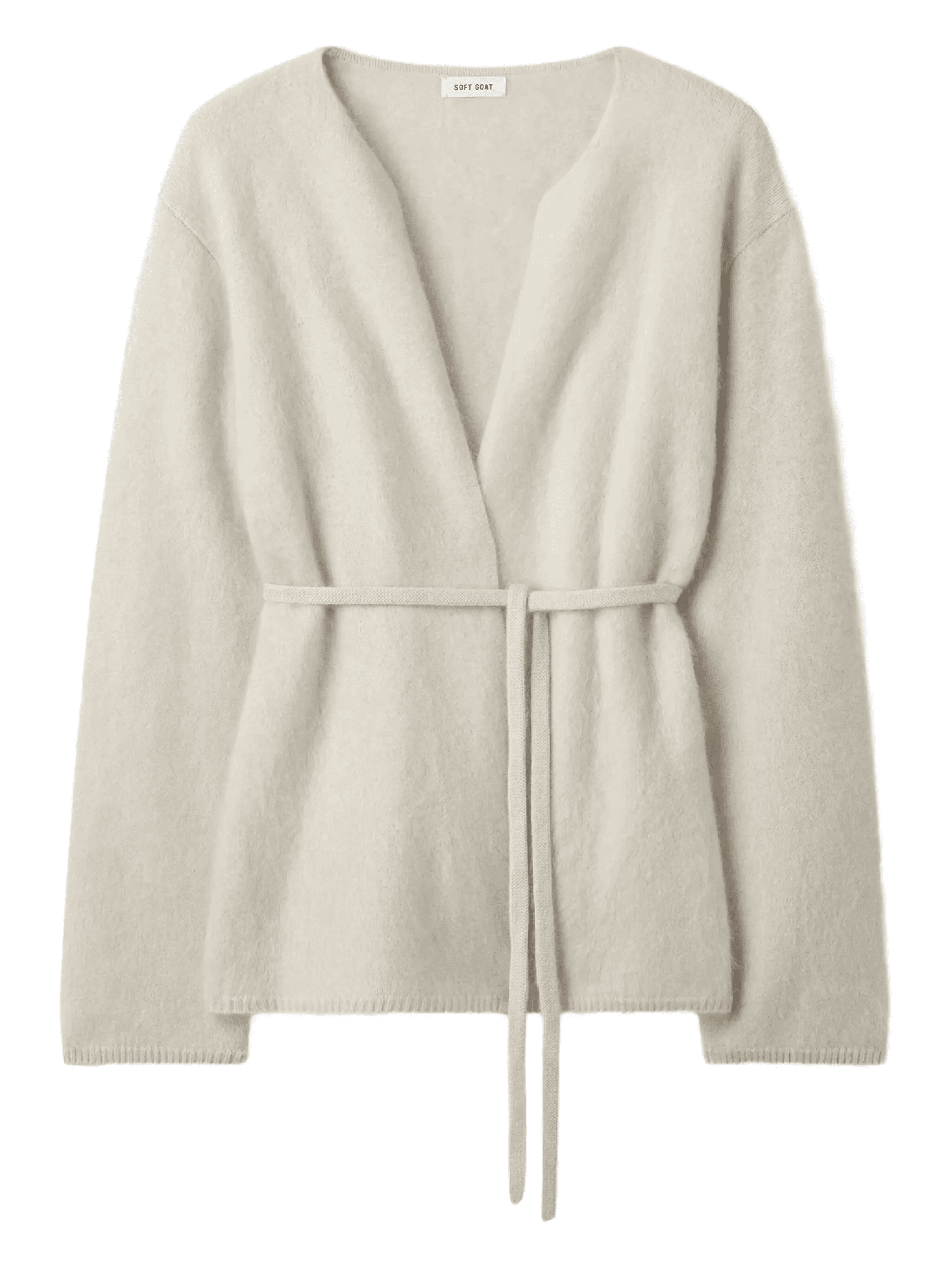 V-neck tie brushed cardigan - Image 1