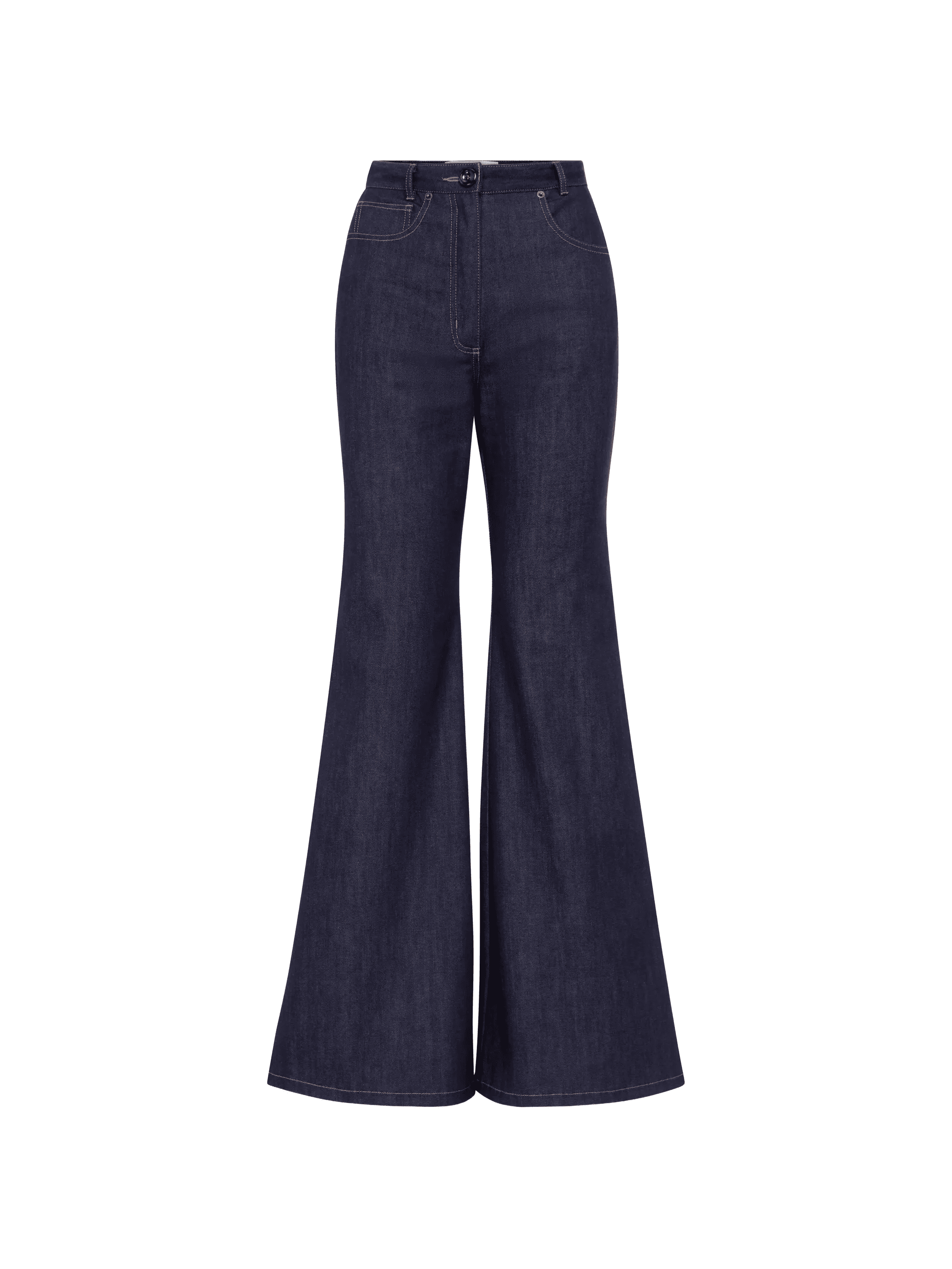 flared seam denim trousers - Image 1