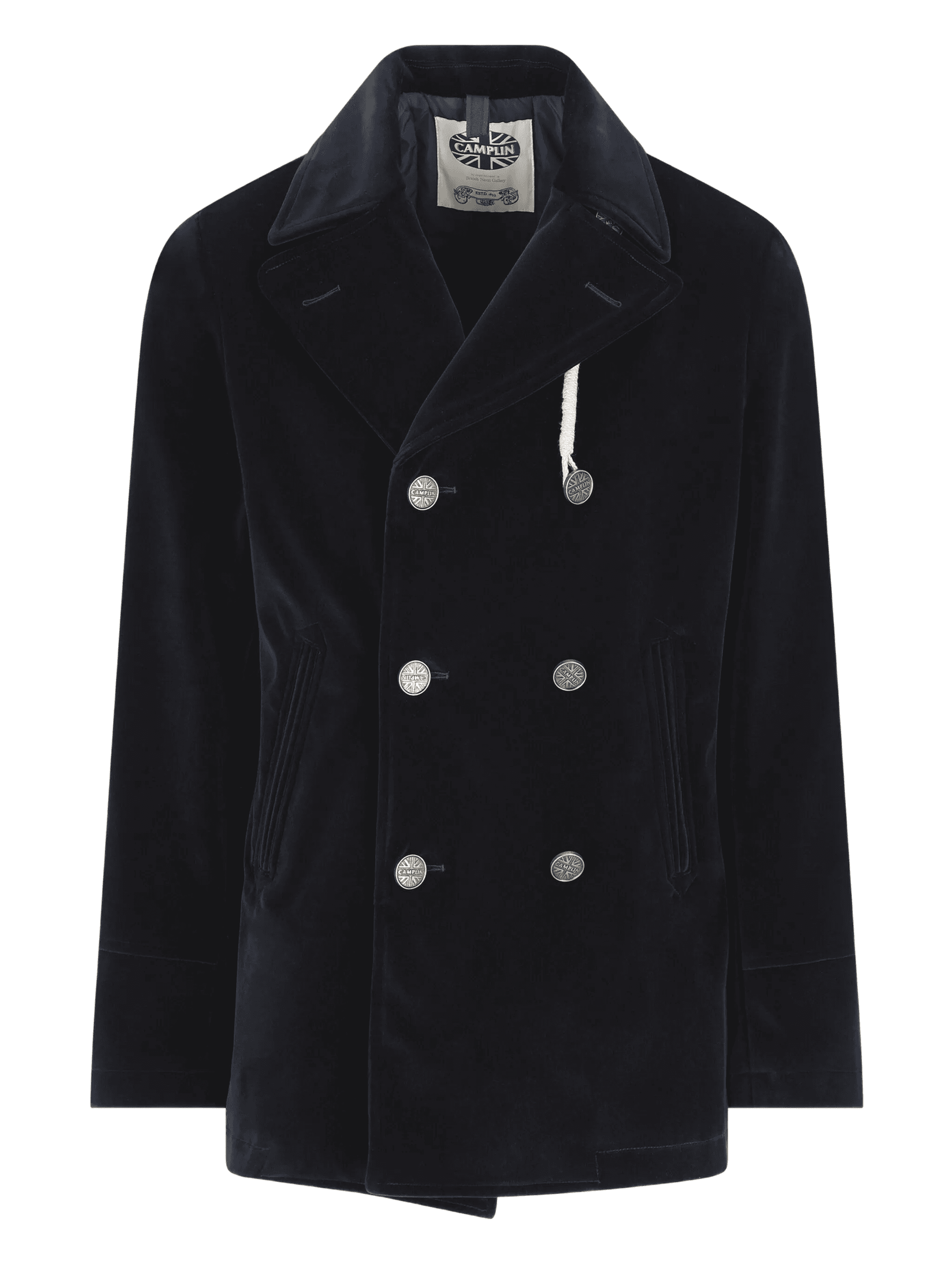 double-breasted velvet coat - Image 1