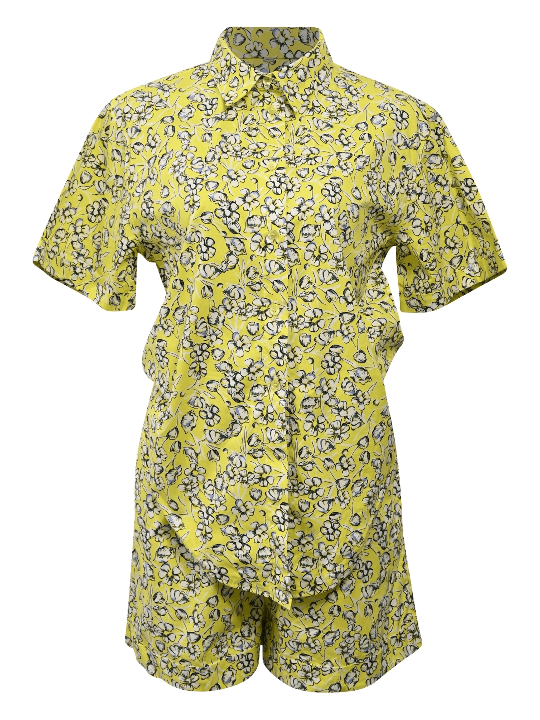 floral-printed shirt and shorts set - Image 1