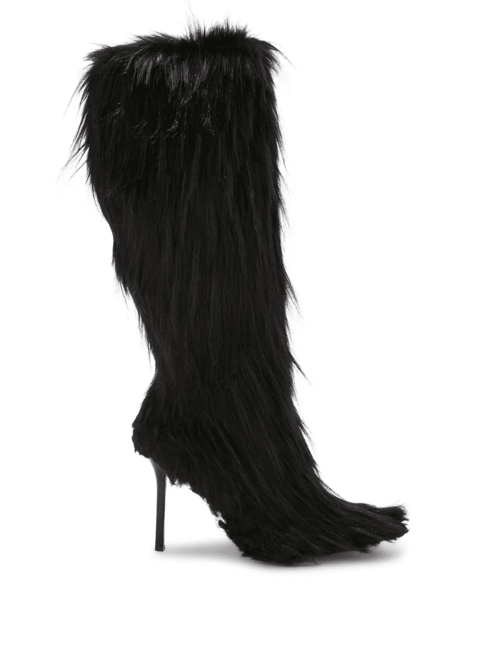 100mm faux-fur stiletto boots - Image 1