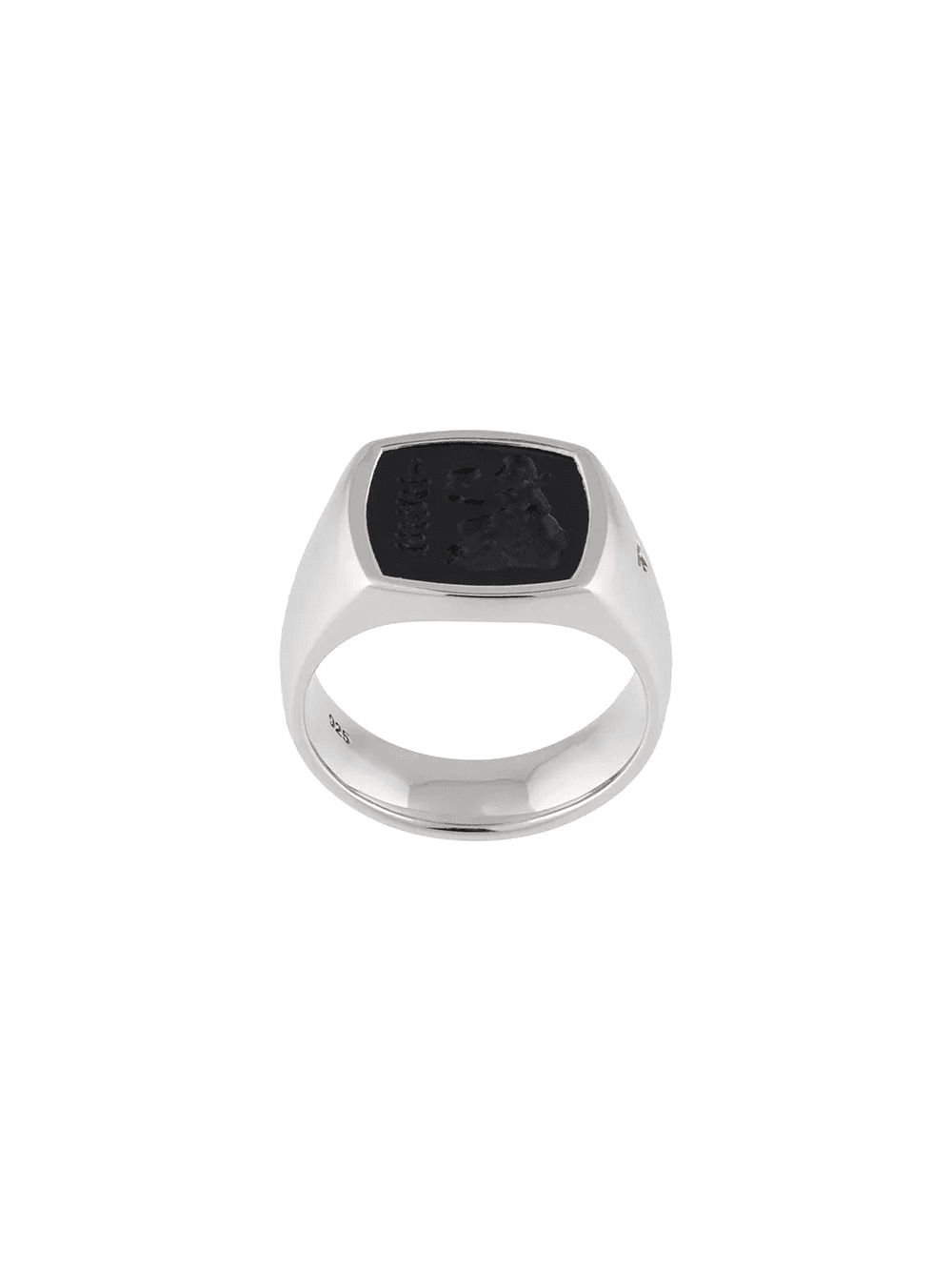 sterling silver Athena cushion onyx ring - Image 1