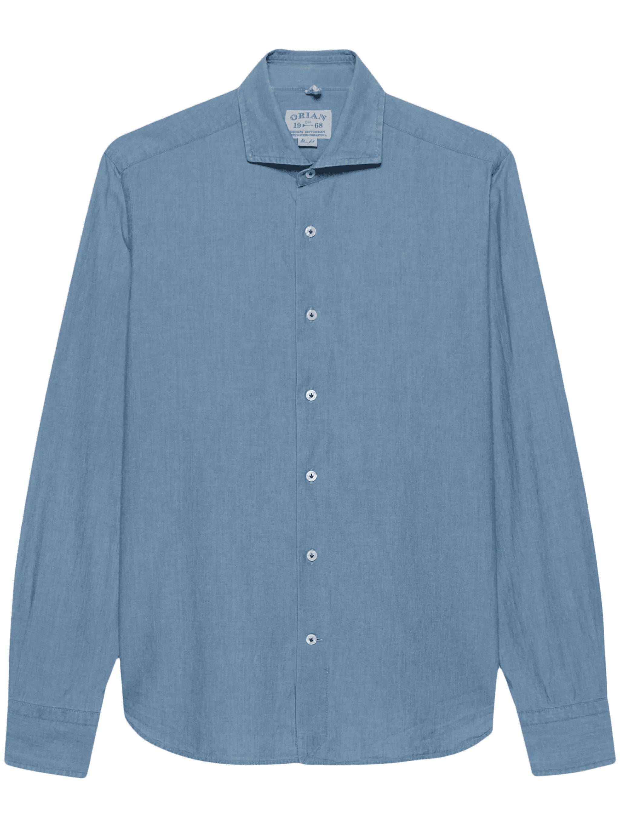 mélange-effect cotton shirt - Image 1