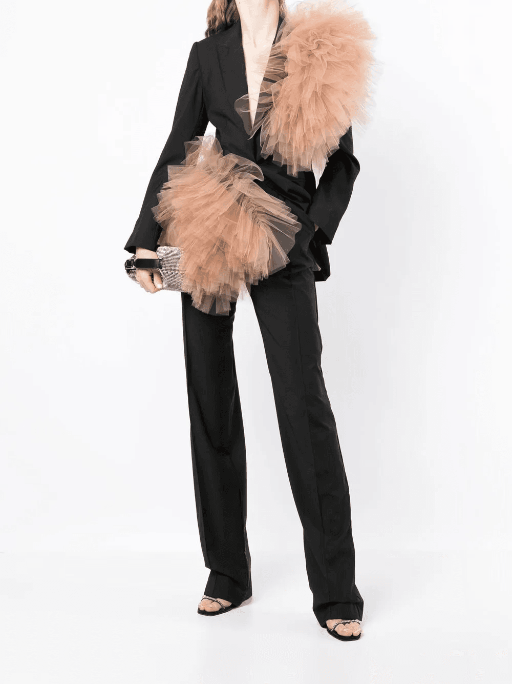 high-waist pleated wool trousers - Image 1