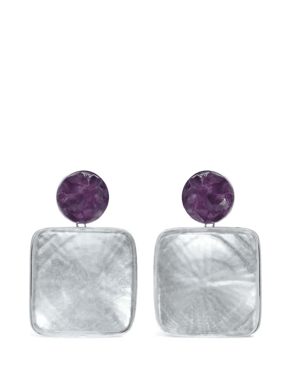 ametyste rectangle earrings - Image 1