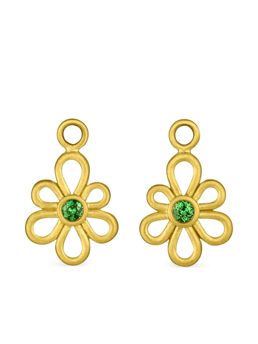 Flora gold tsavorite garnet earrings - Image 1