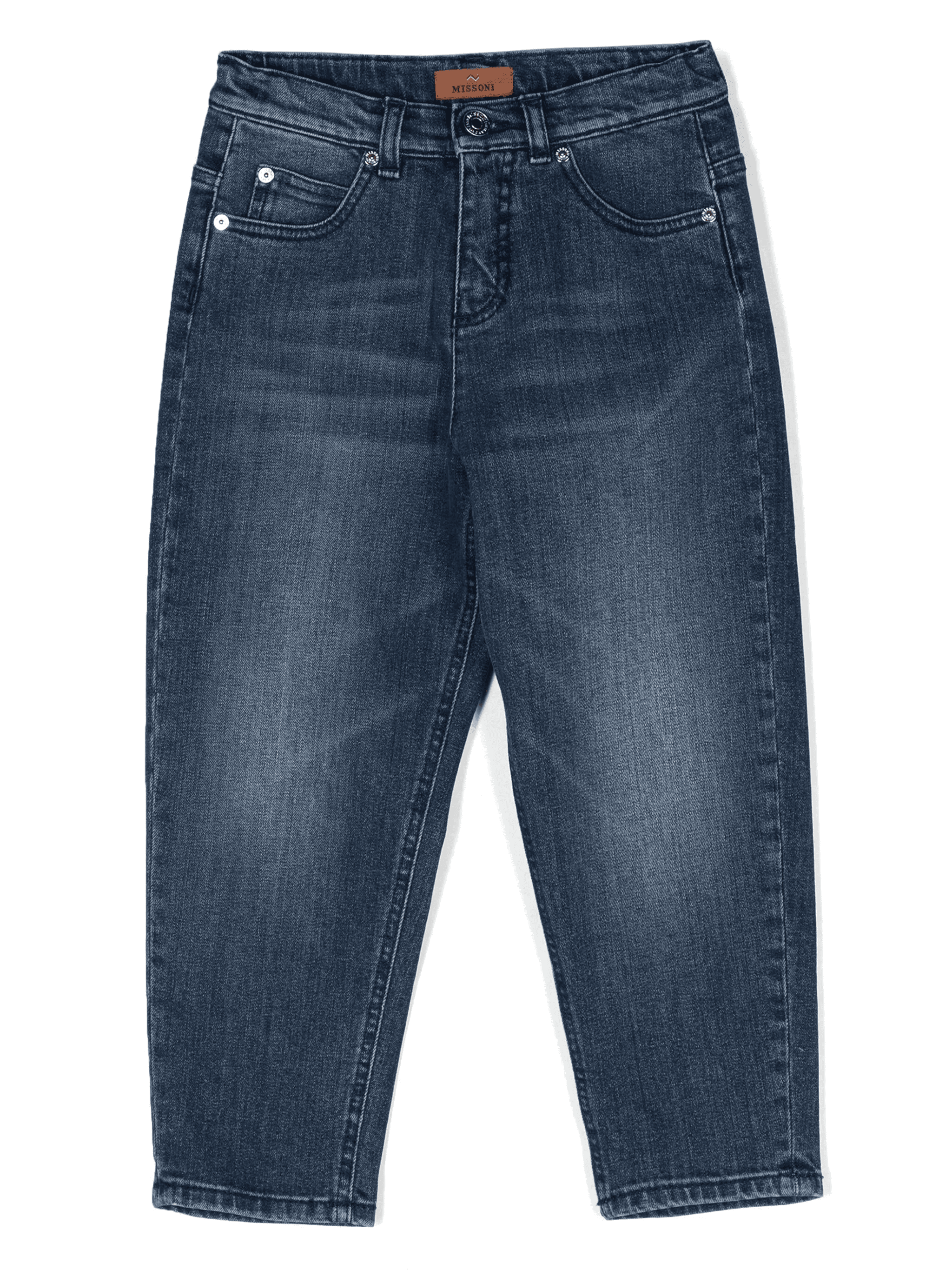 tapered-leg cotton-blend jeans - Image 1