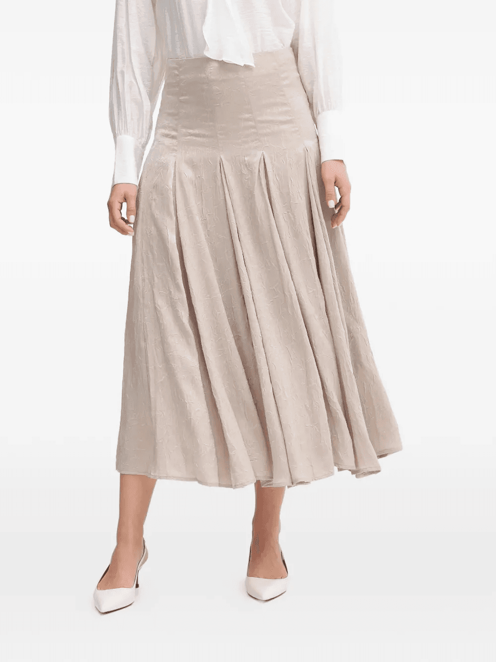 textured pleated midi skirt - Image 1