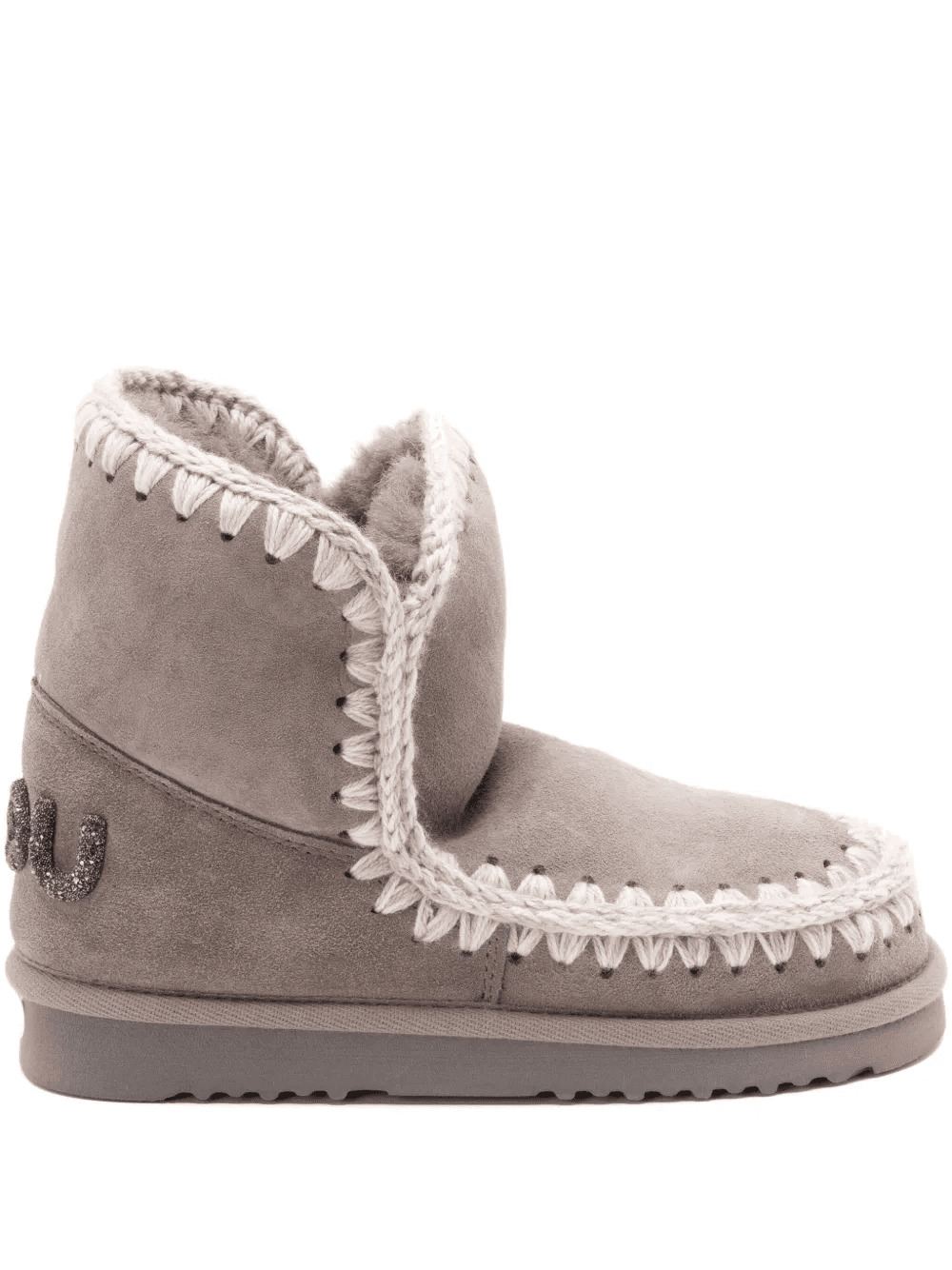 crochet-detail sheepskin boots - Image 1