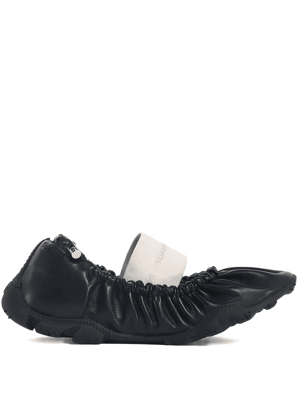 ruched leather ballet flats - Image 1