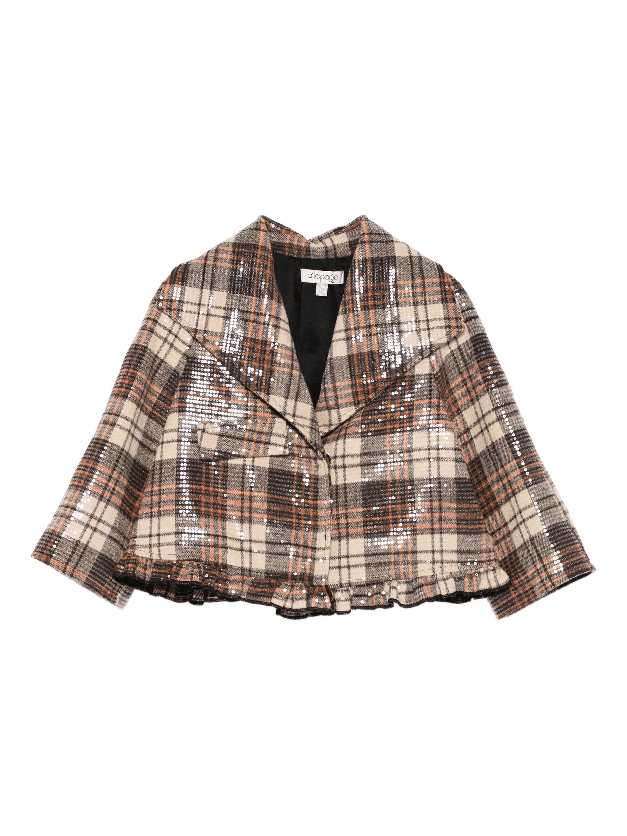 plaid sequin-embellished jacket - Image 1