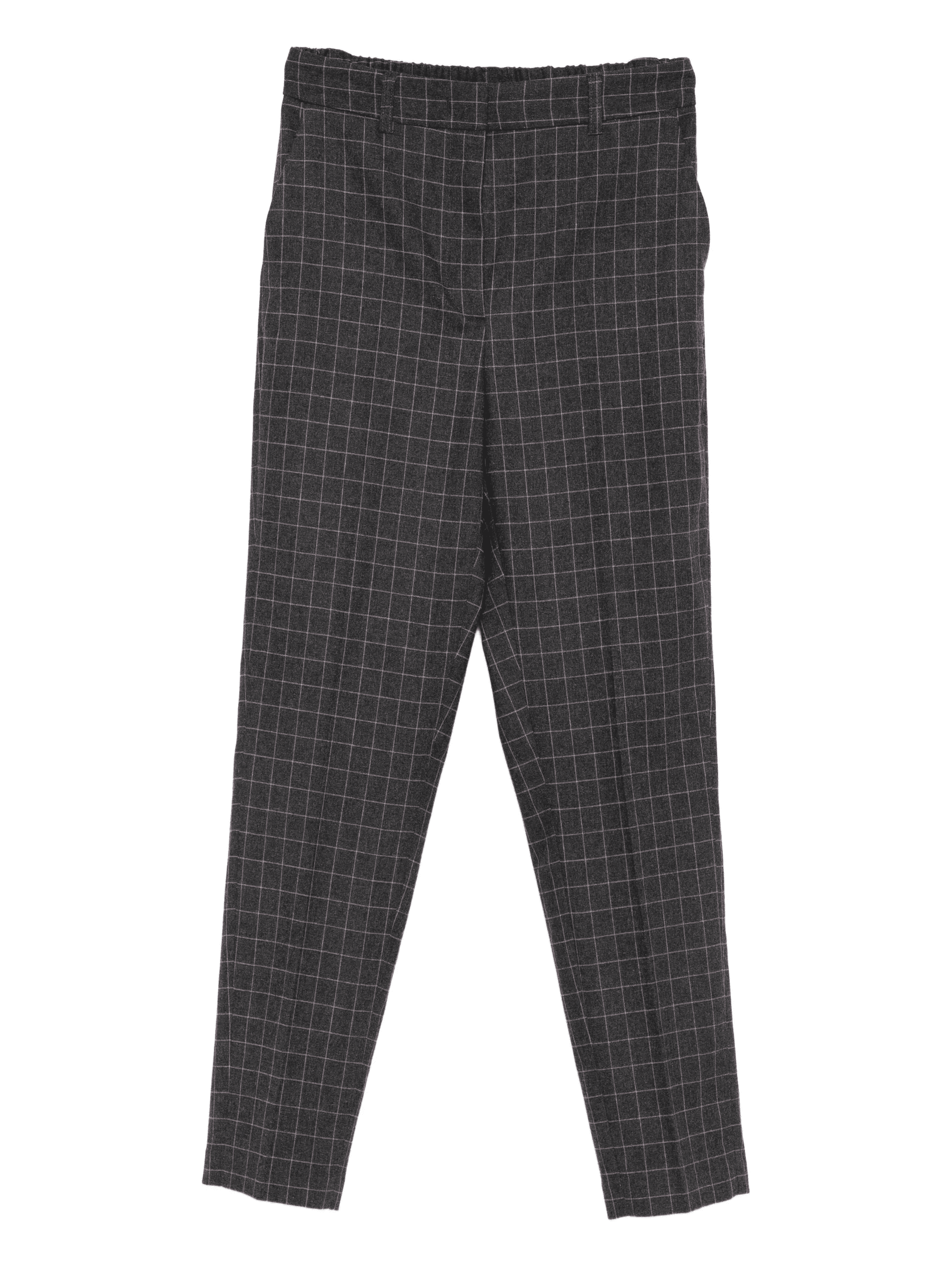 grid-pattern straight trousers - Image 1