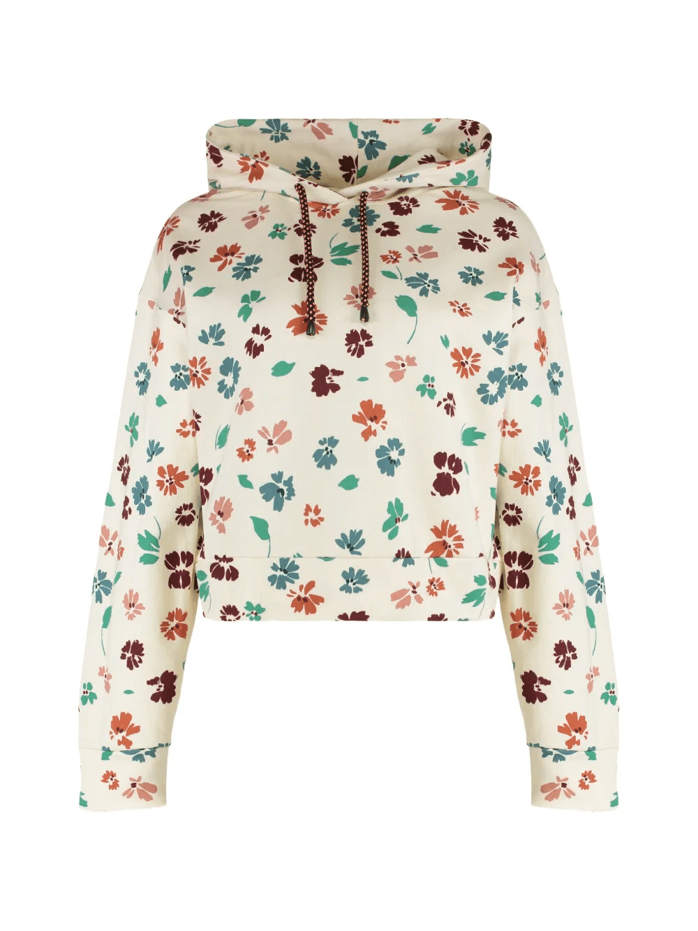 floral-patterned cotton hoodie - Image 1