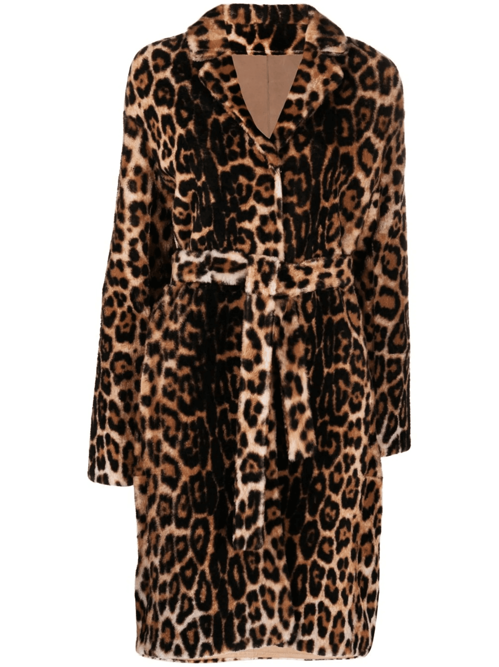 leopard print belted coat - Image 1