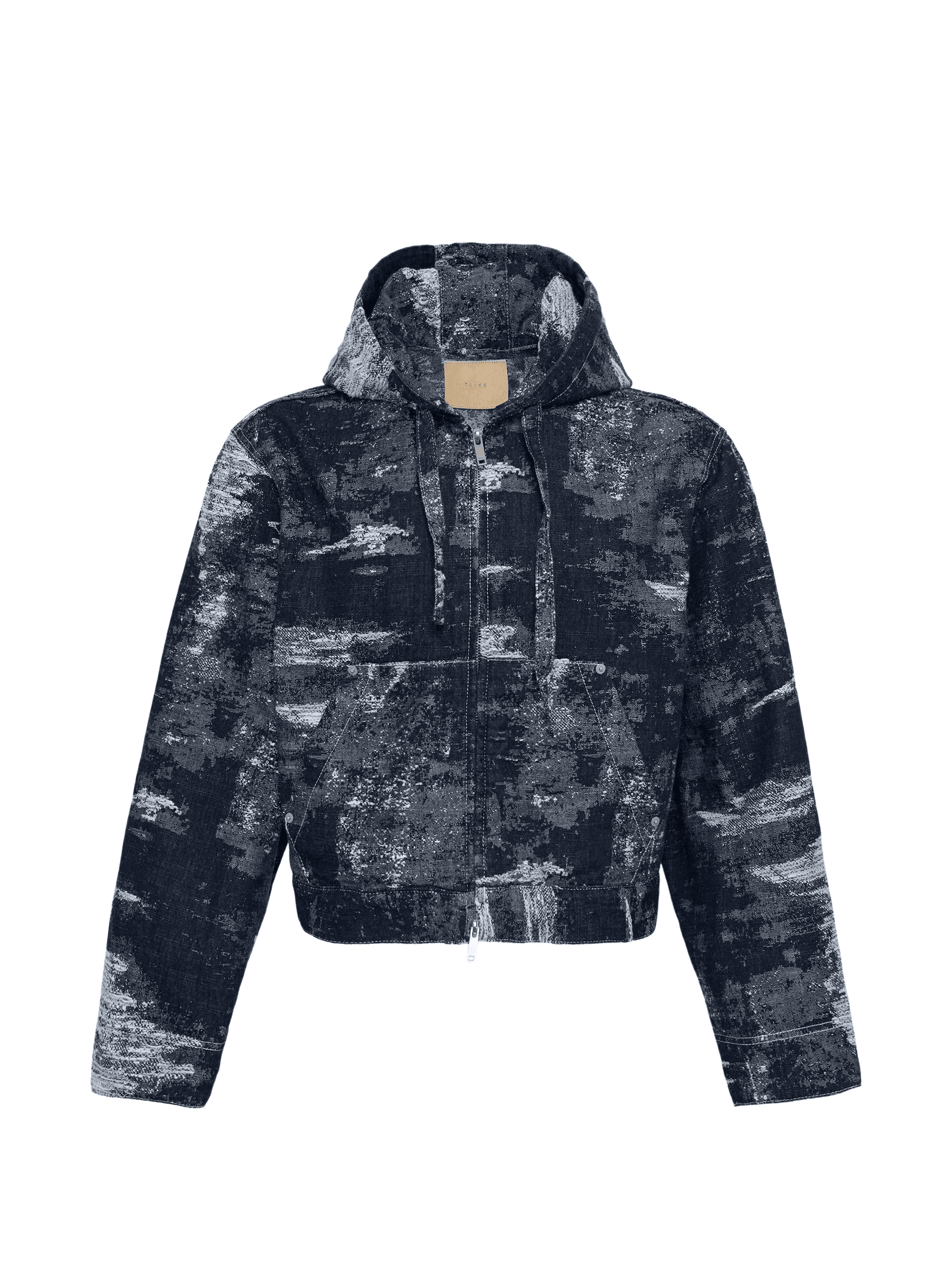 drawstring-detail denim hoodie - Image 1