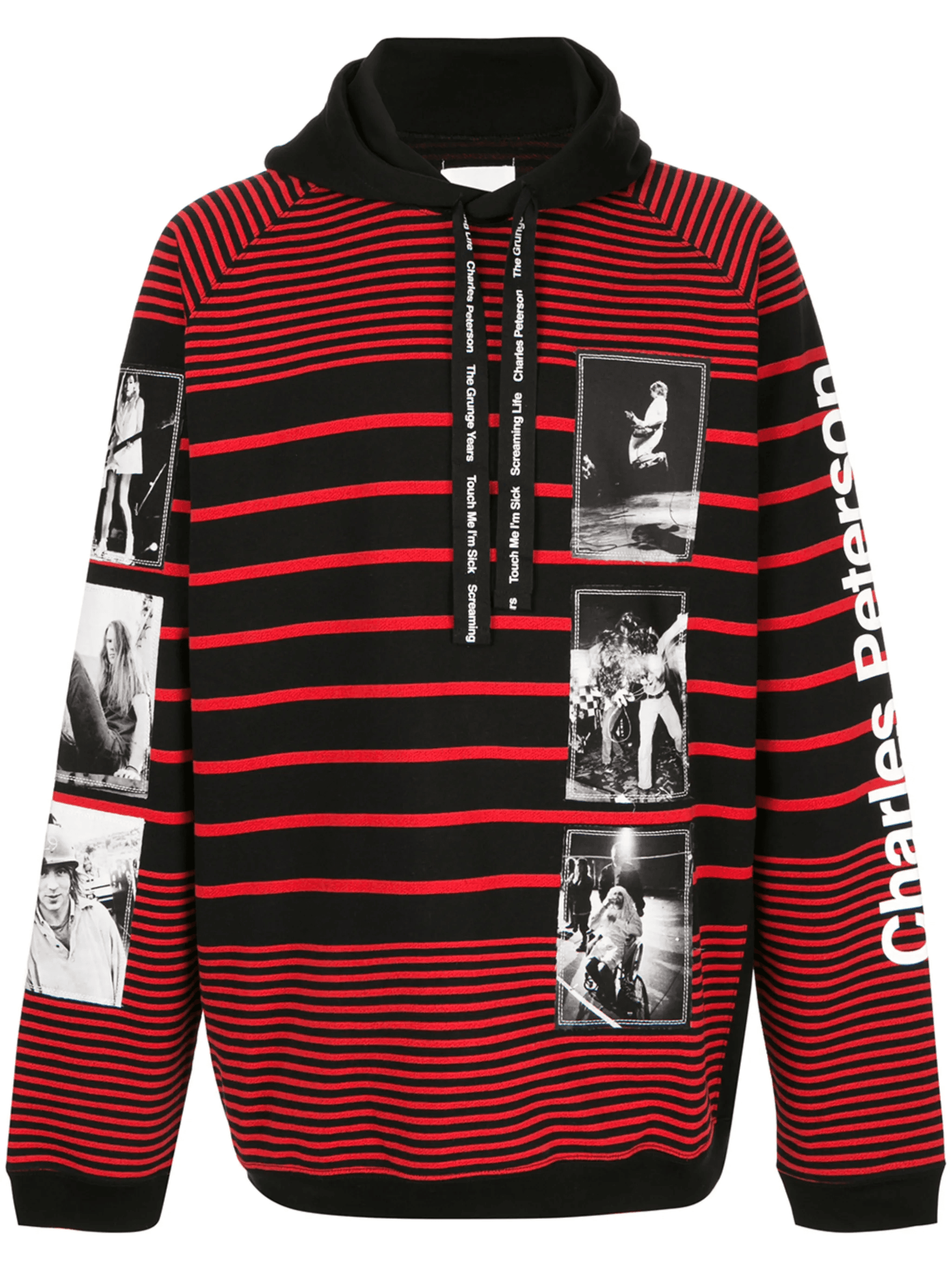 band graphic stripe hoodie - Image 1