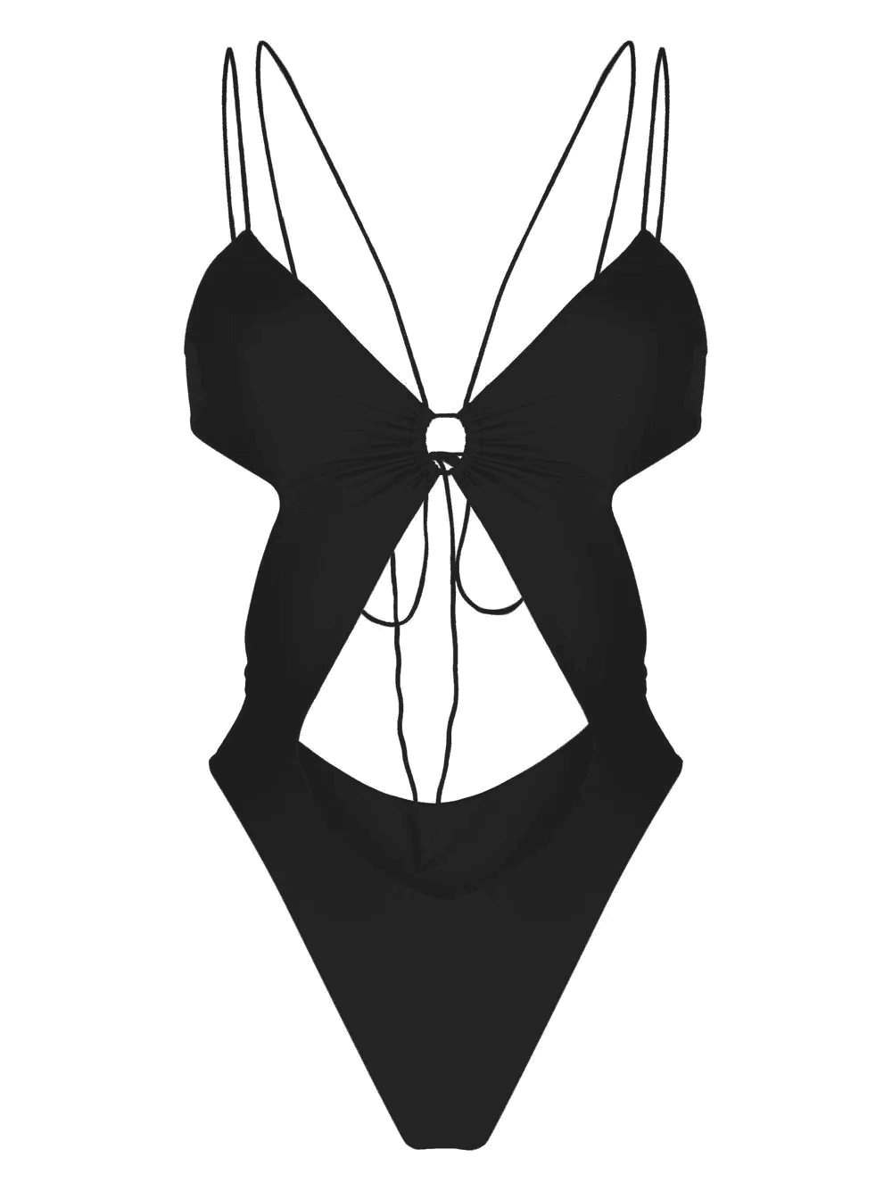 cut-out detailing strappy one-piece - Image 1