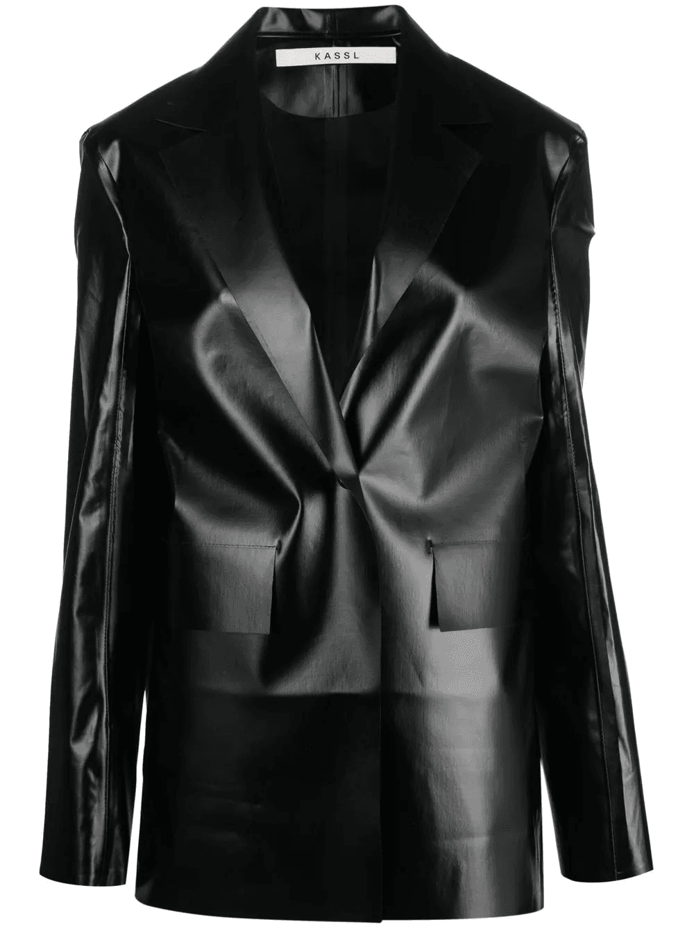 high-shine single-breasted blazer - Image 1