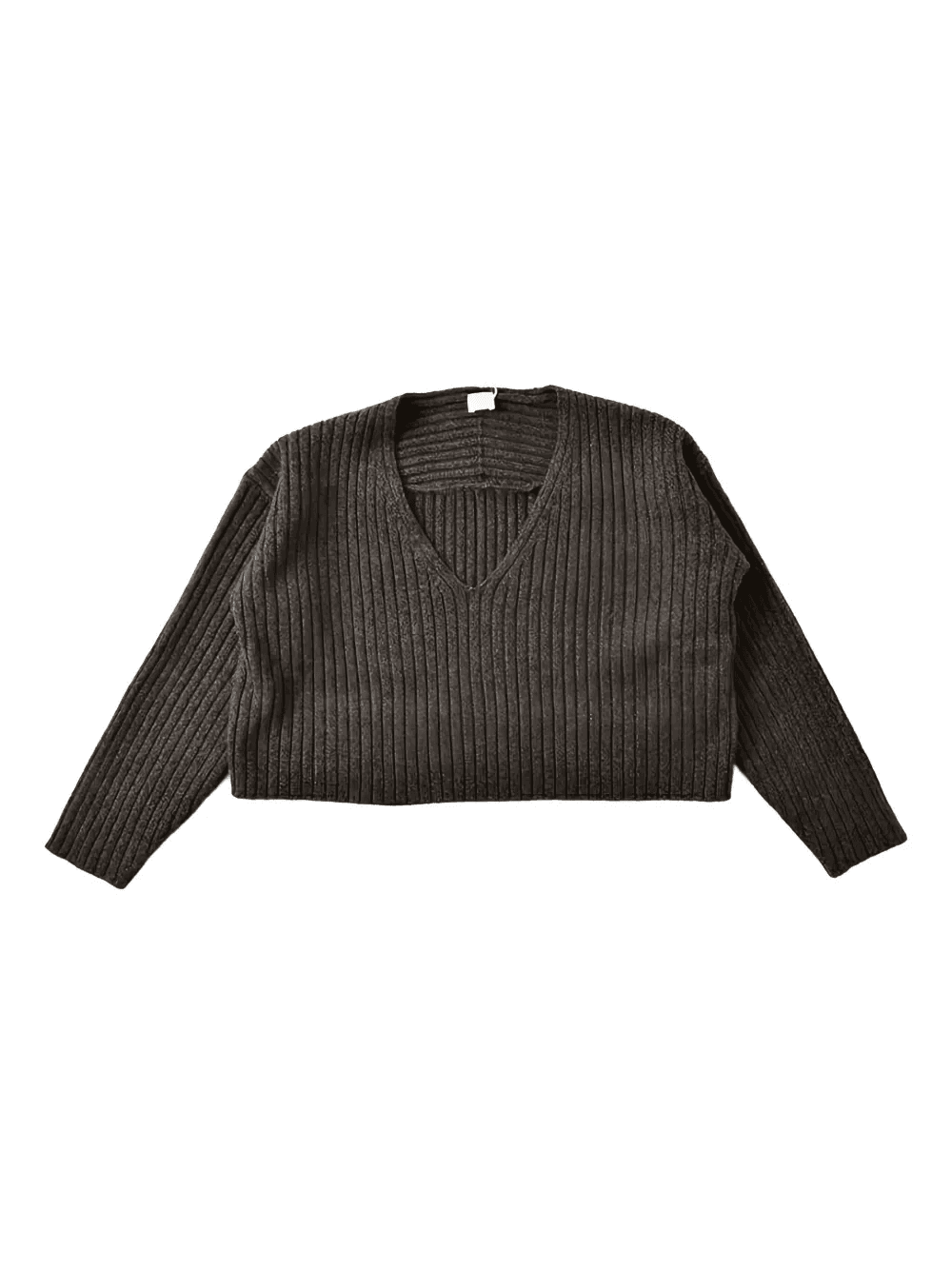 V-neck ribbed sweater - Image 1