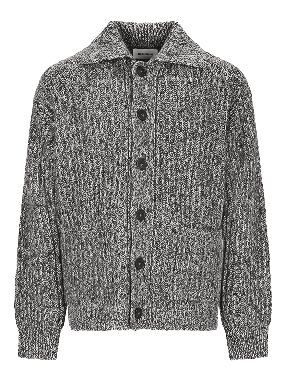 mouliné-effect button-up cardigan - Image 1