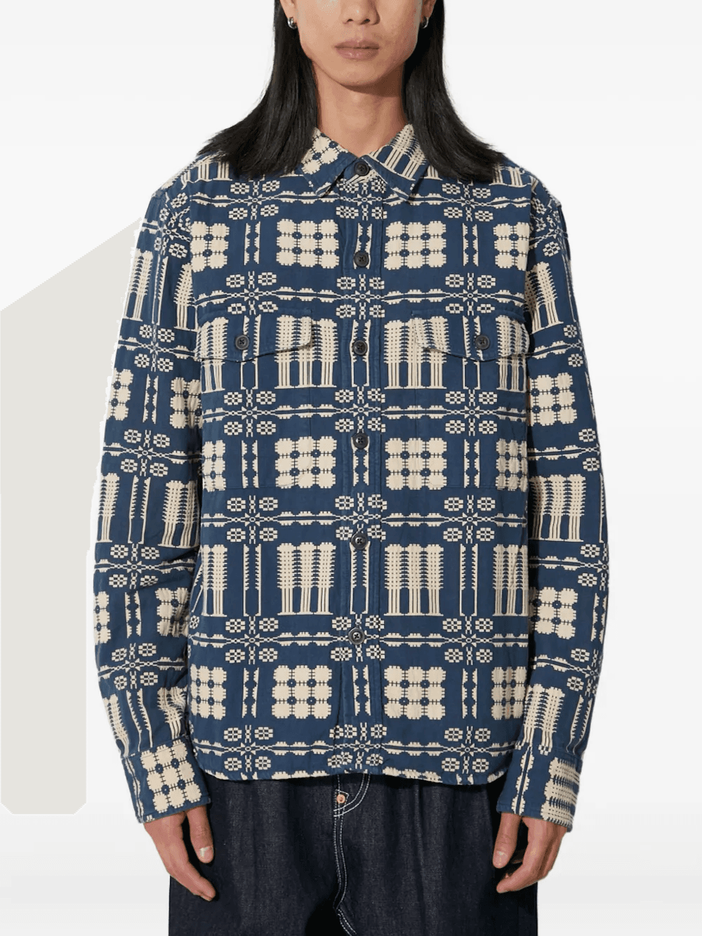 patterned pocket overshirt - Image 1