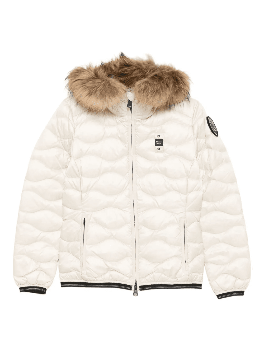 logo-appliqué hooded puffer jacket - Image 1