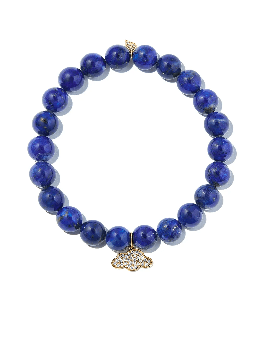 14kt yellow gold lapis lazuli charm bracelet - Image 1