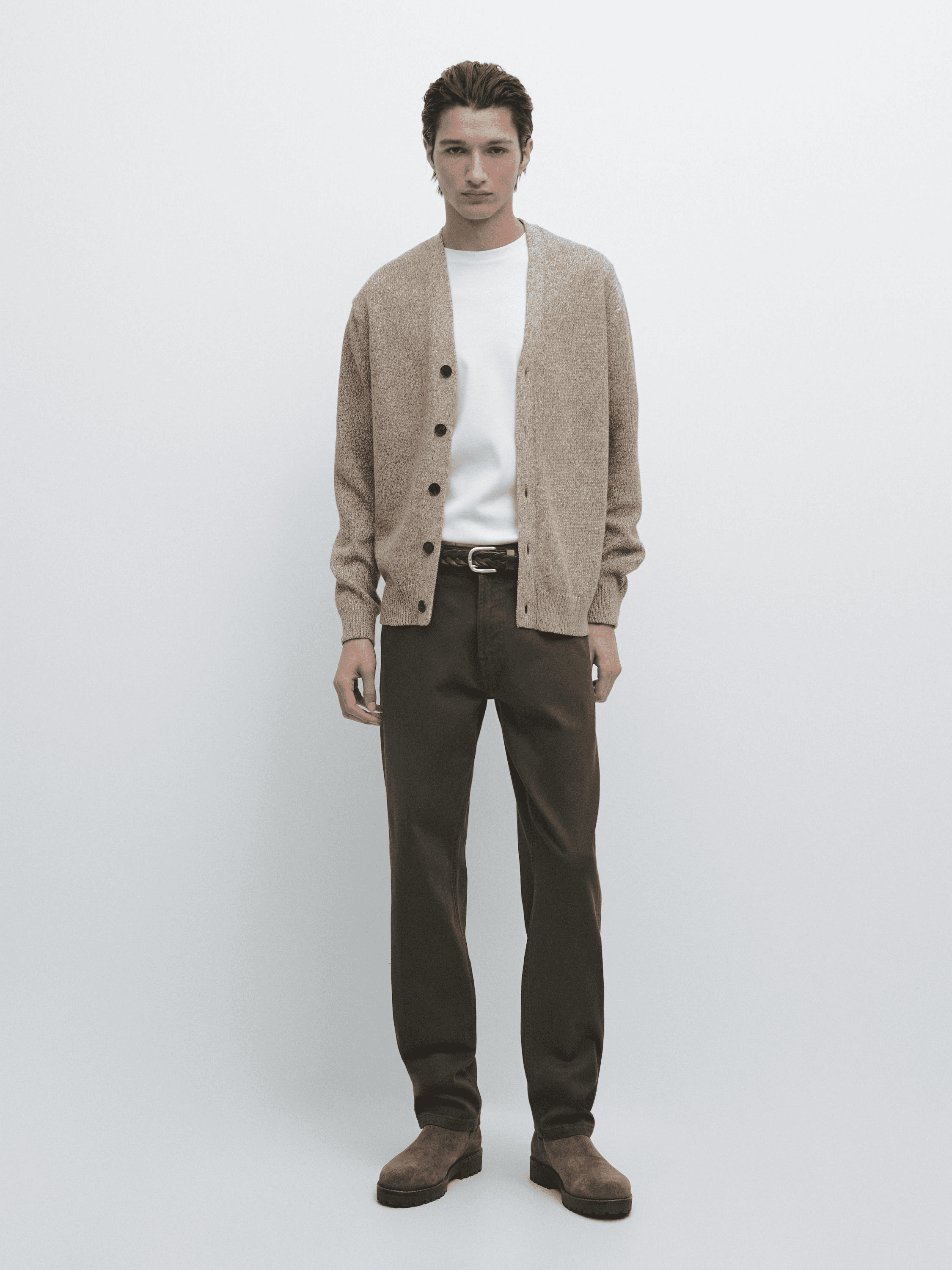 Cotton knit cardigan with buttons - Image 1