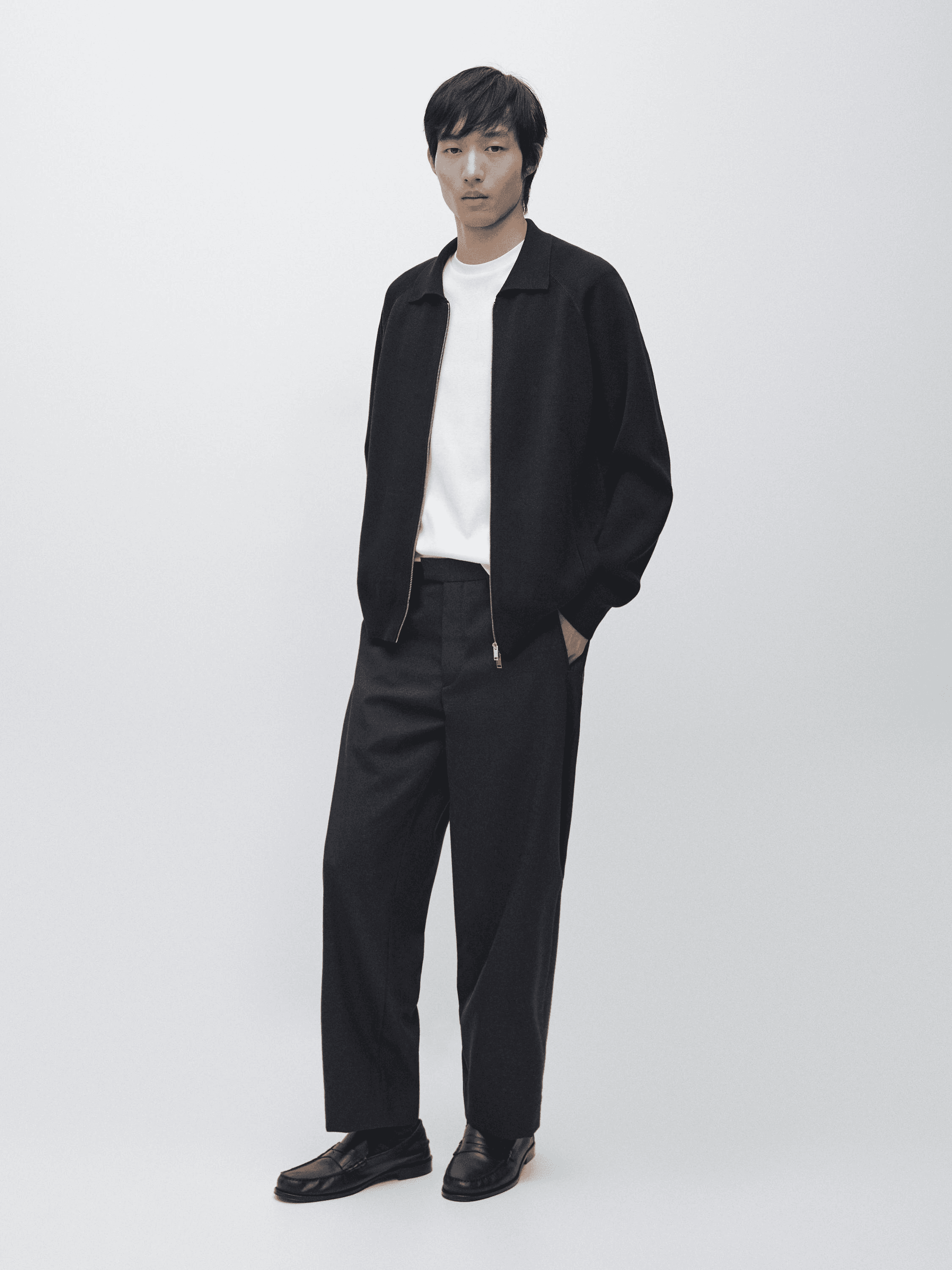 Cotton blend zip-up knit cardigan - Image 1