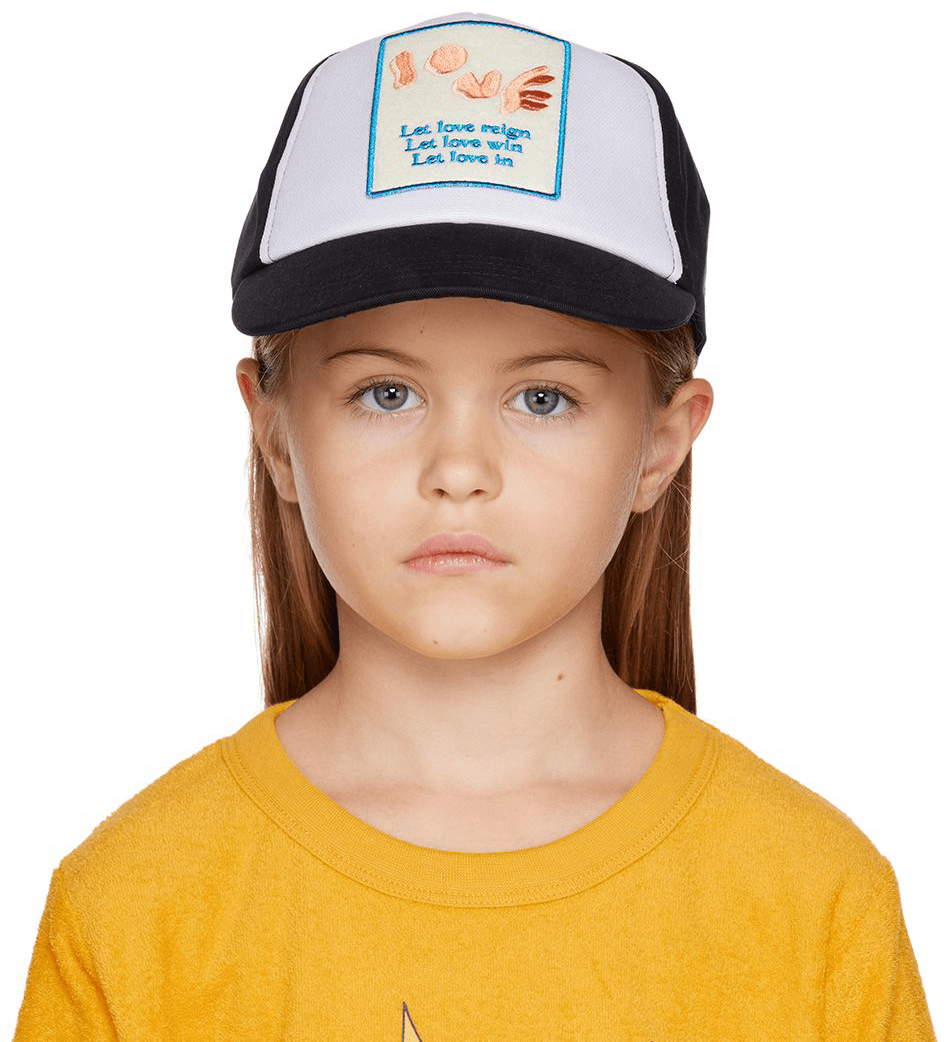 Kids Black & White Inacio Love Cap - Image 1