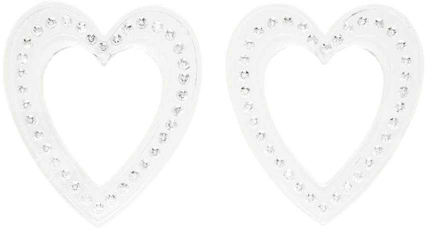 Transparent Big Heart Earrings - Image 1