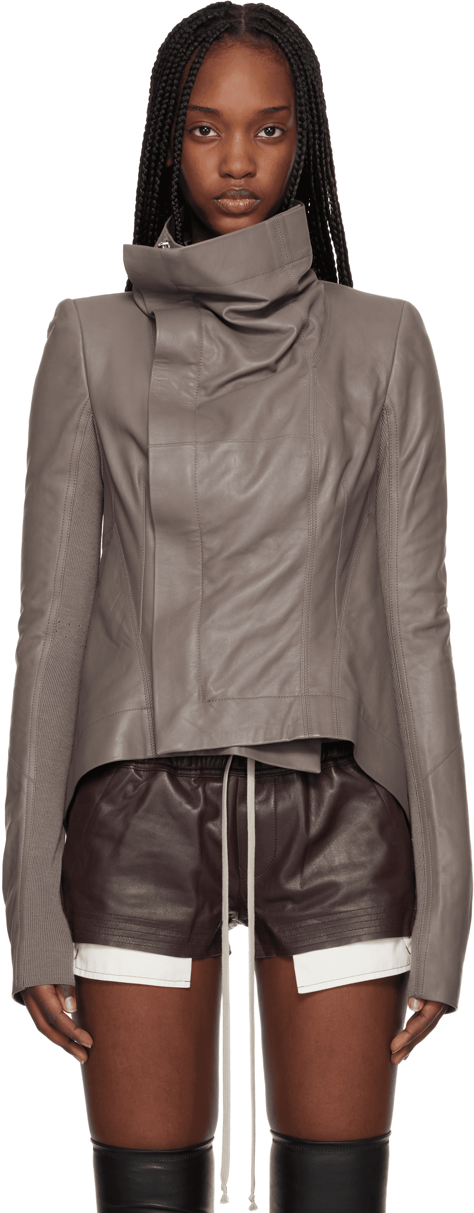 Gray Temple Naska Leather Jacket - Image 1