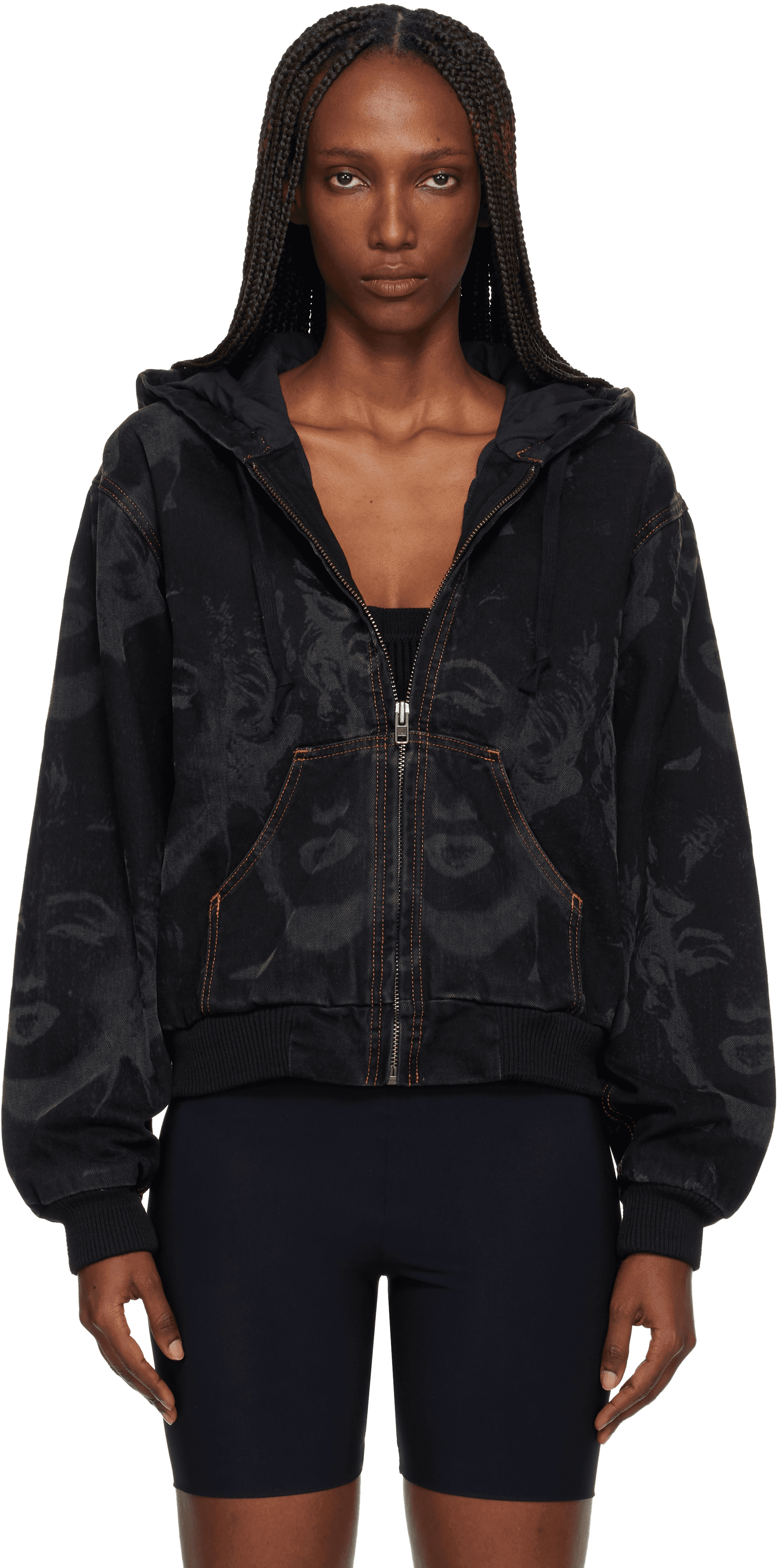 Black Marilyn Workwear Denim Jacket - Image 1