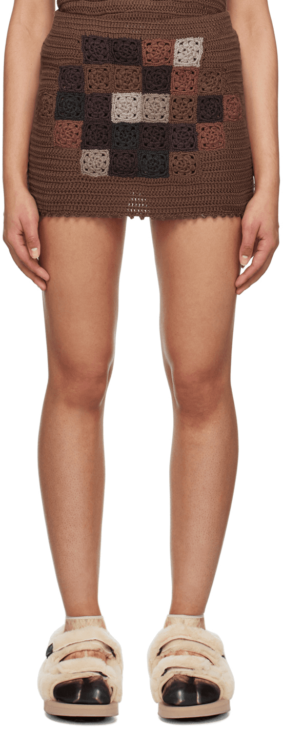 Brown Mosaic Miniskirt - Image 1