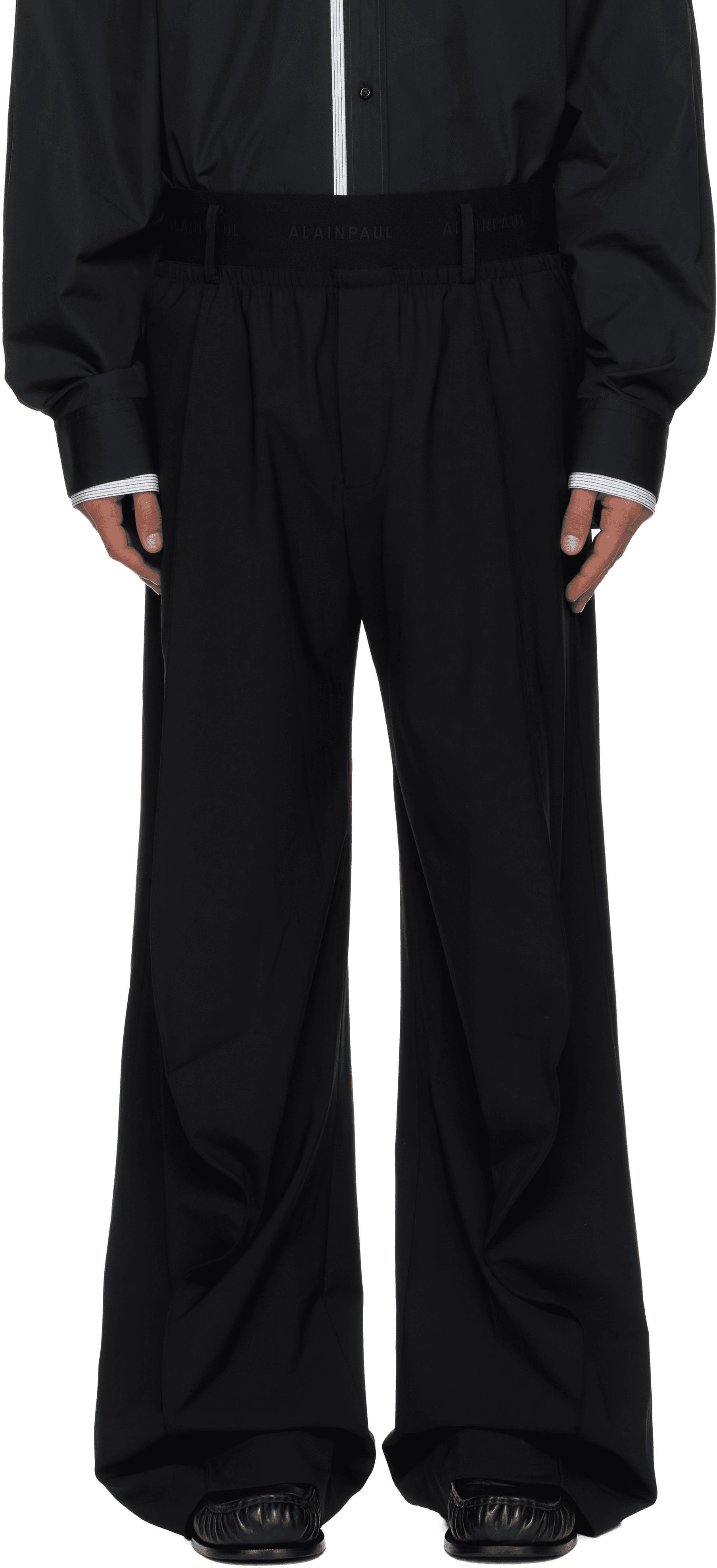 Black Knee Shape Tailored Trousers - Image 1