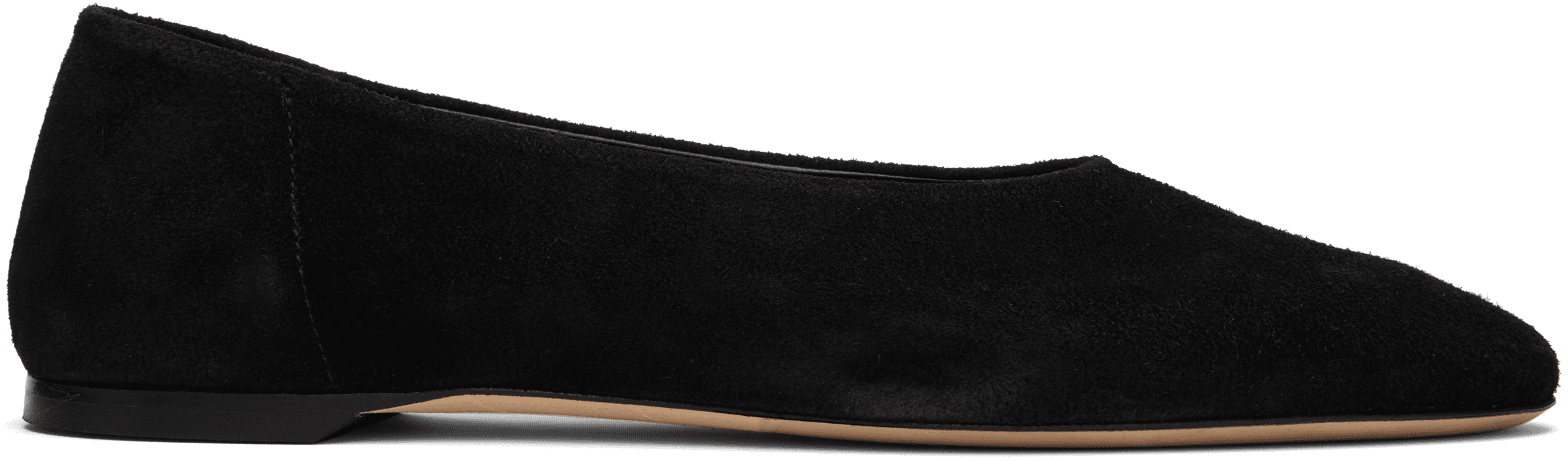 Black Slip Suede Ballerina Flats - Image 1