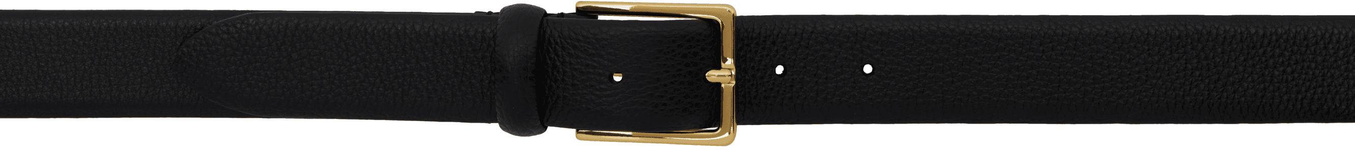 Black Grained Calfskin Belt - Image 1