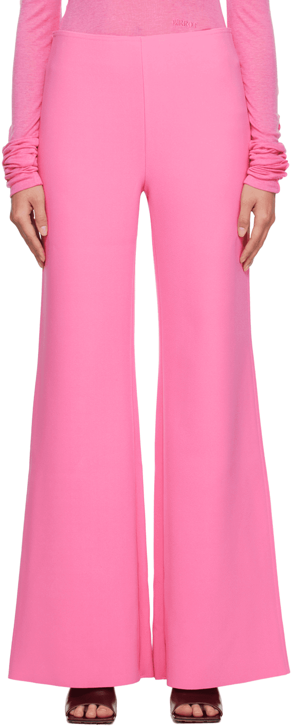 Pink Wide Bootcut Trousers - Image 1