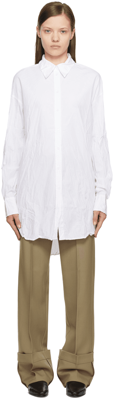 White Crinkled Shirt - Image 1