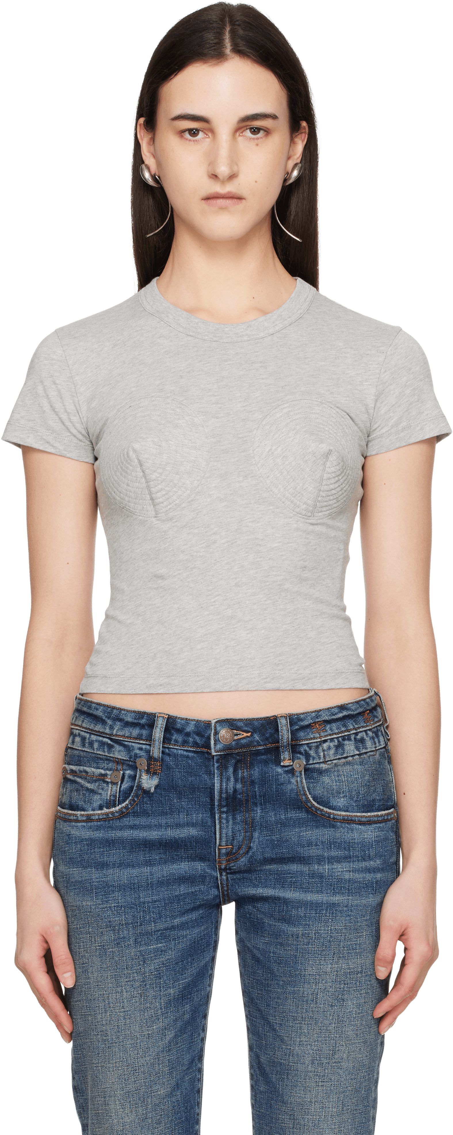 Gray Bullet Bra T-shirt - Image 1