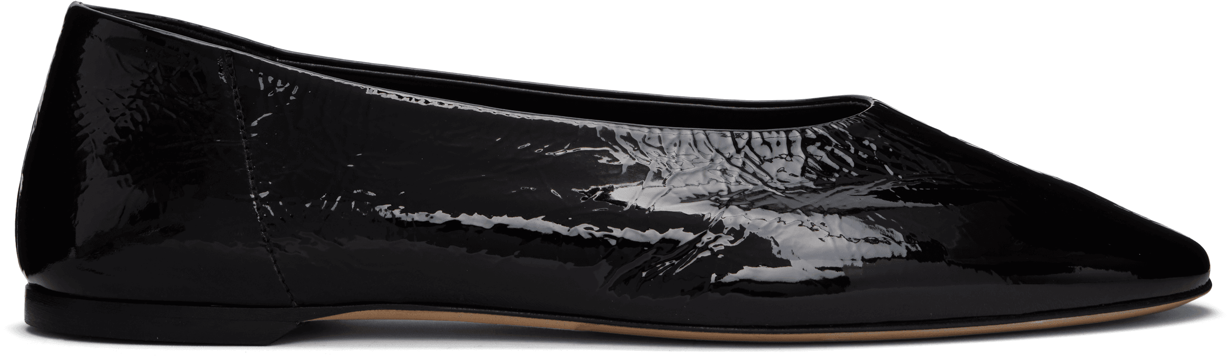 Black Slip Naplack Ballerina Flats - Image 1