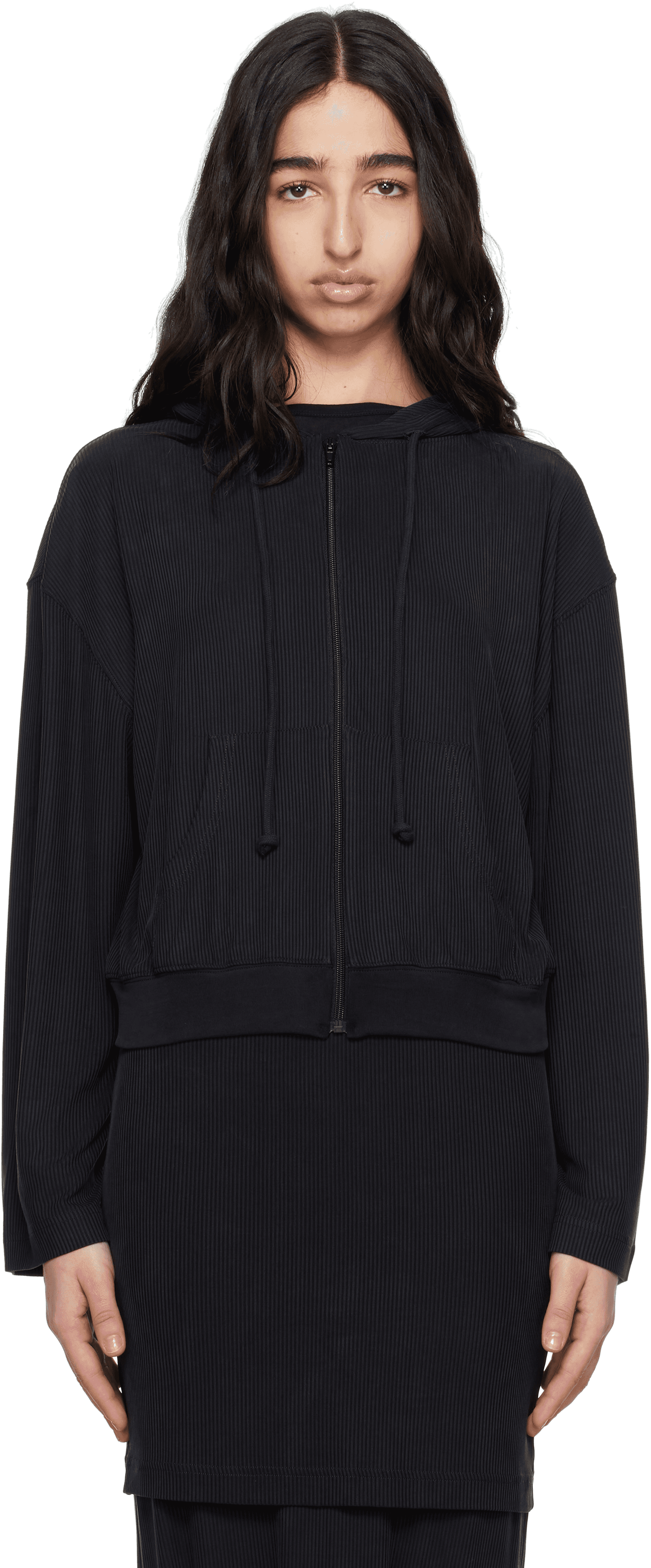 Black Zip-Up Hoodie - Image 1