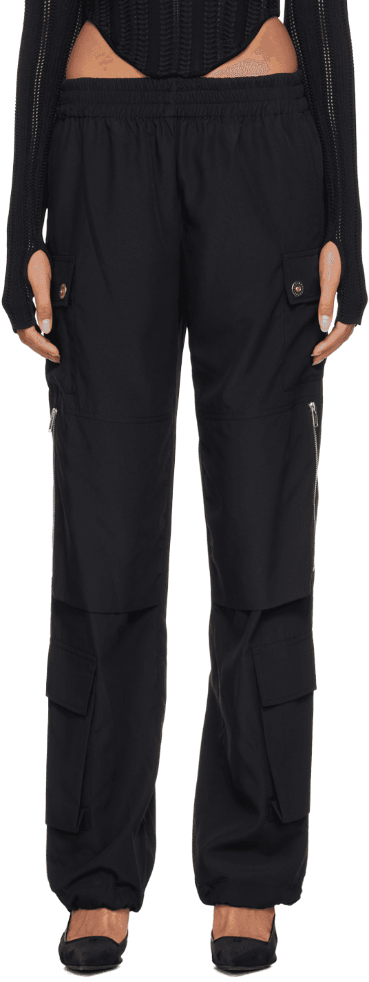 Black Pocket Cargo Trousers - Image 1