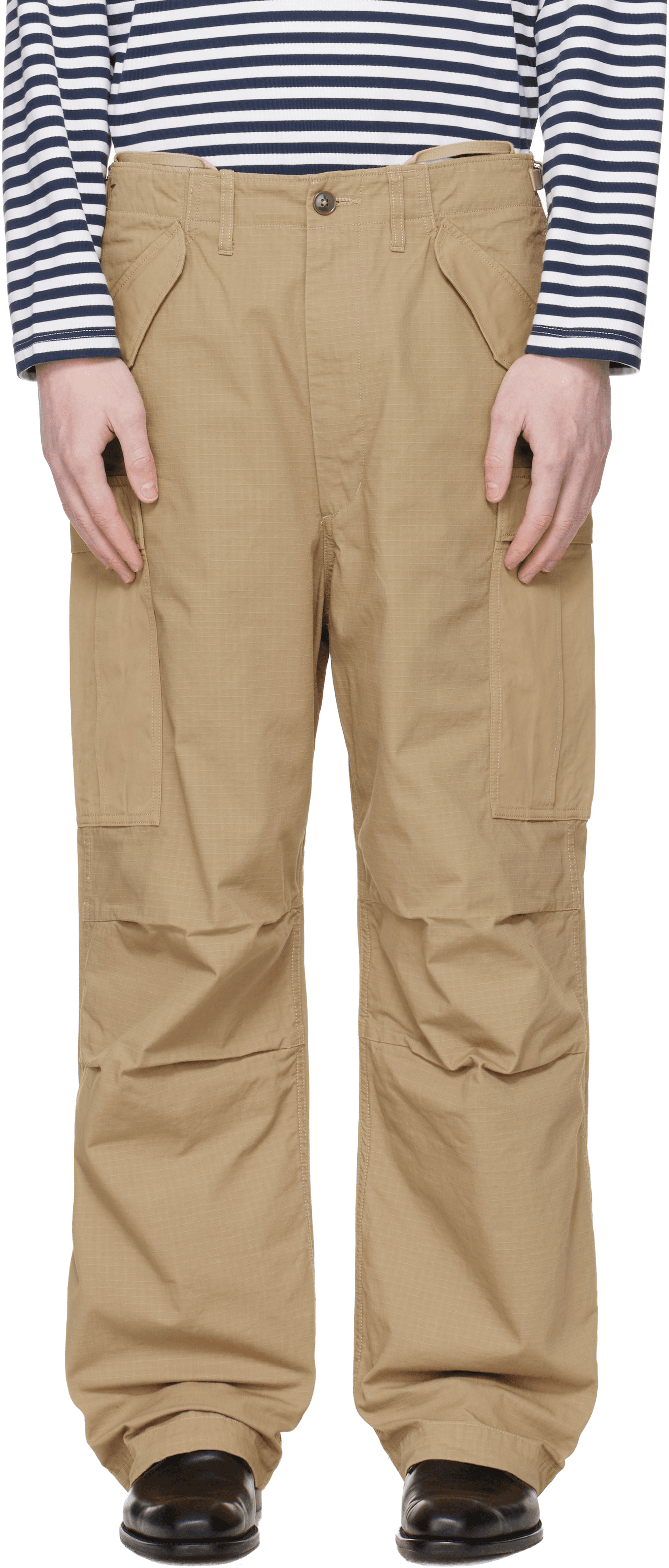 Beige Ripstop Cargo Pants - Image 1
